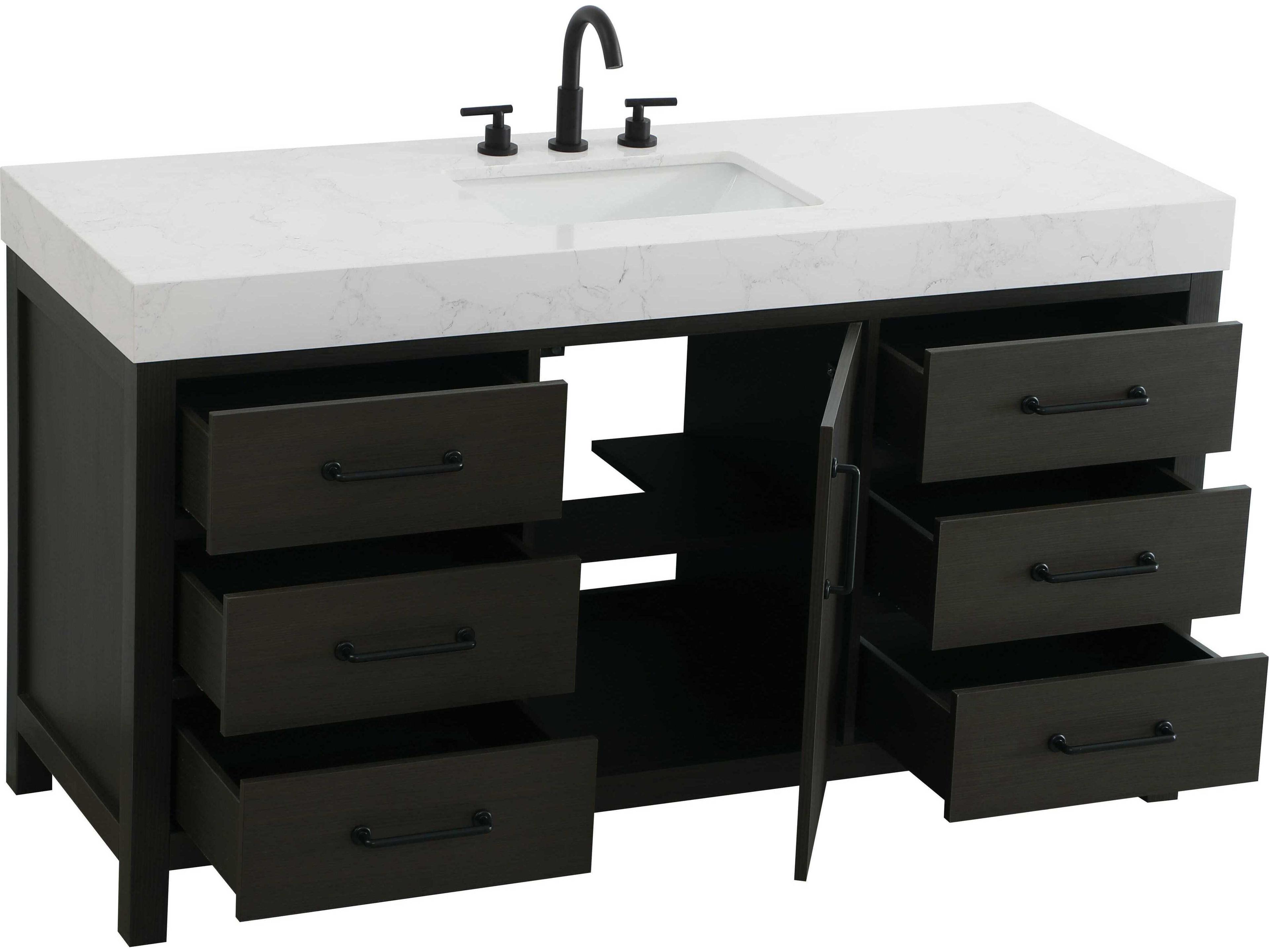 Elegant Lighting Nathan Mocha Brown Vanity