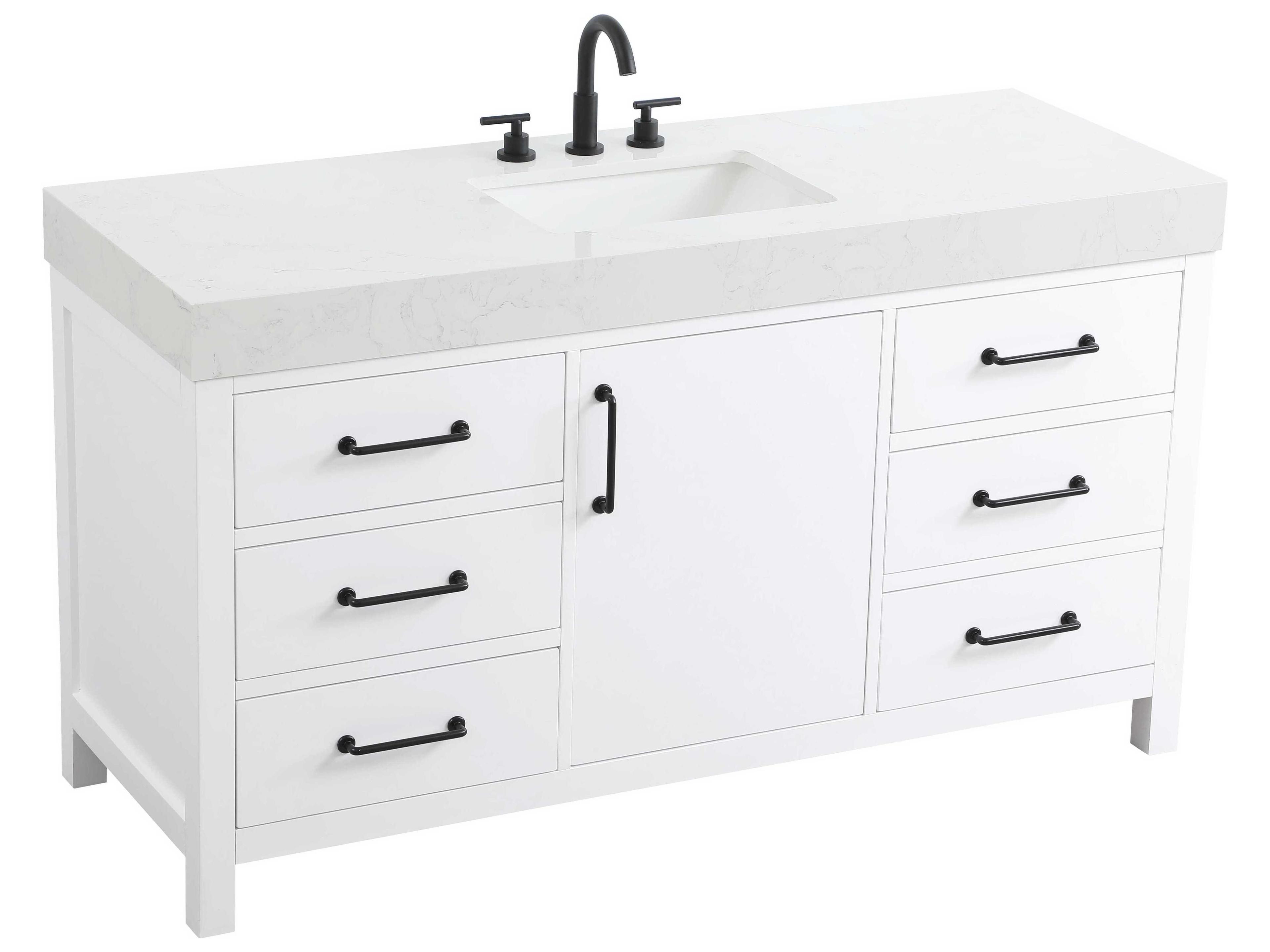 Elegant Lighting Nathan White Vanity