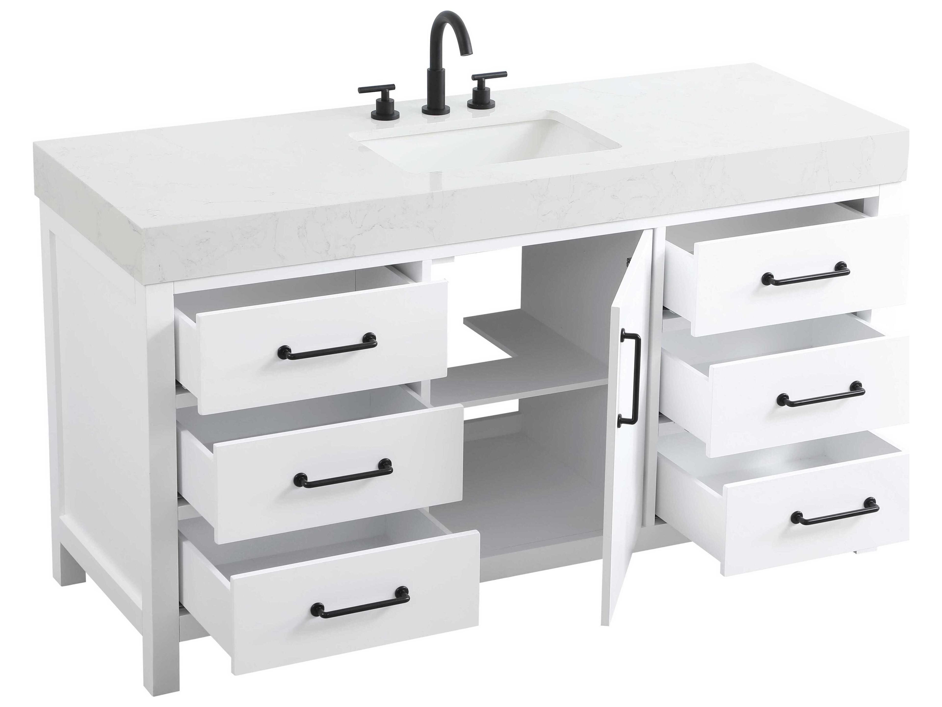 Elegant Lighting Nathan White Vanity