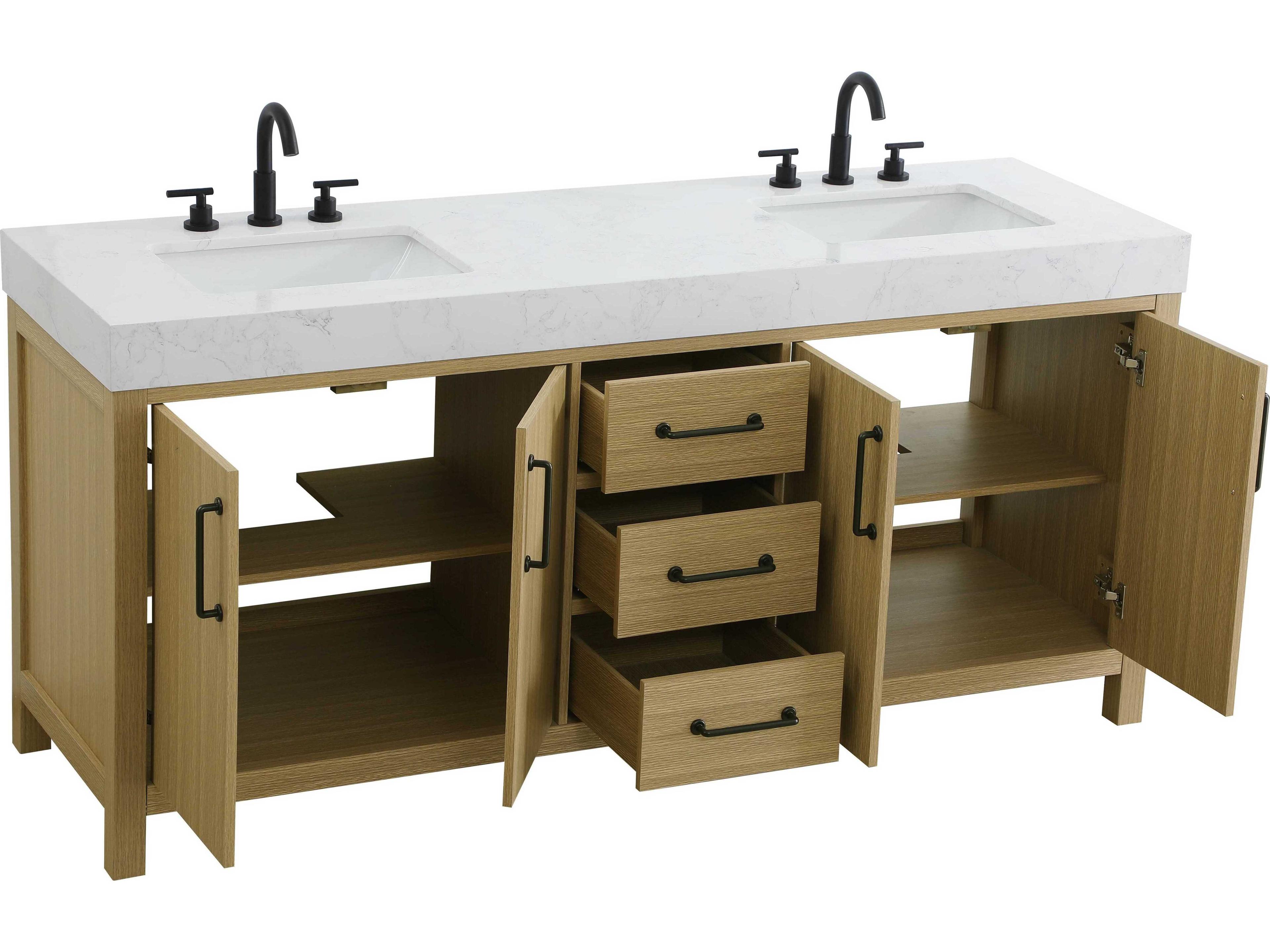 Elegant Lighting Nathan Honey Brown Vanity