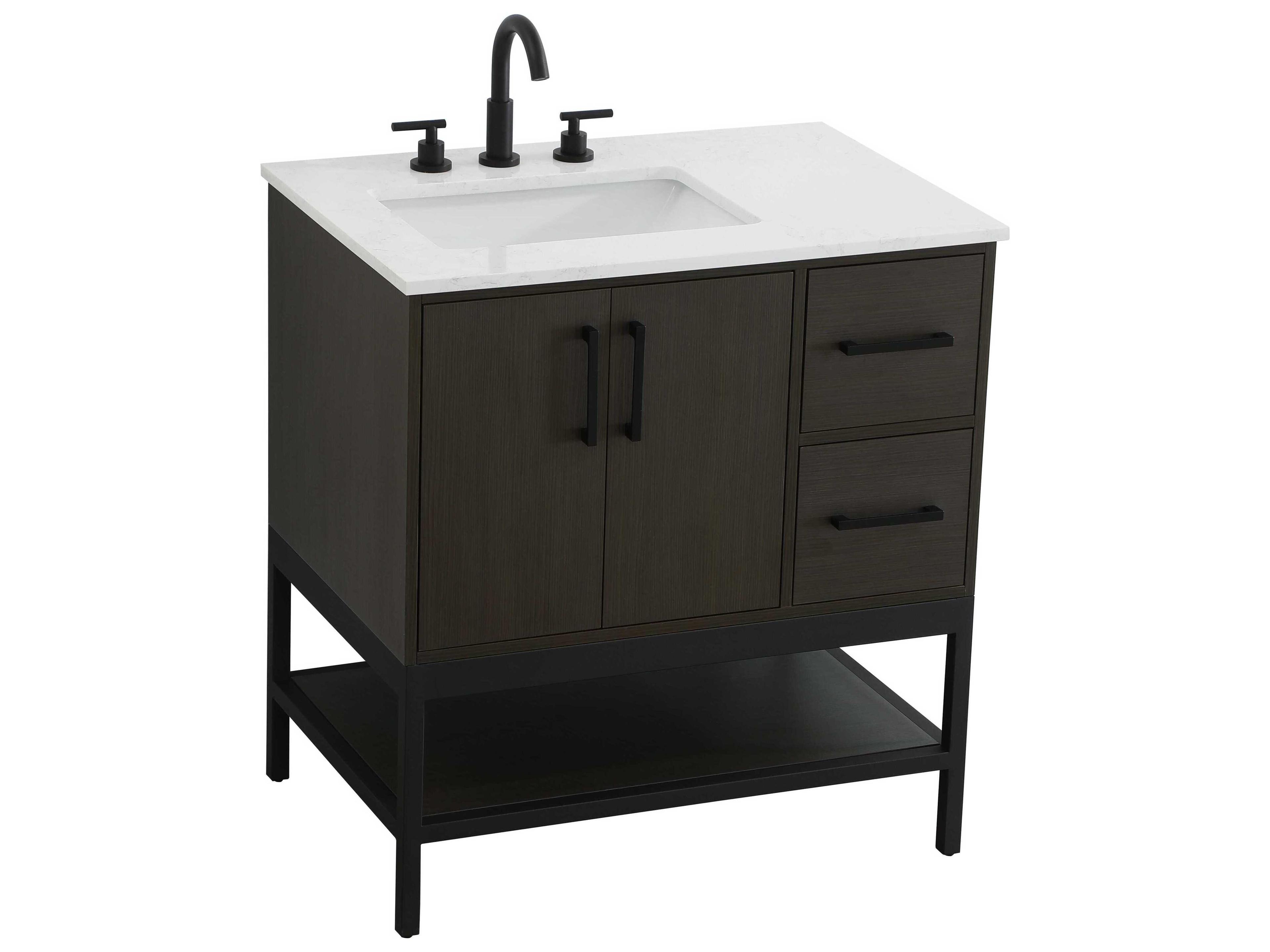 Elegant Lighting Lennox Mocha Brown 32" Vanity