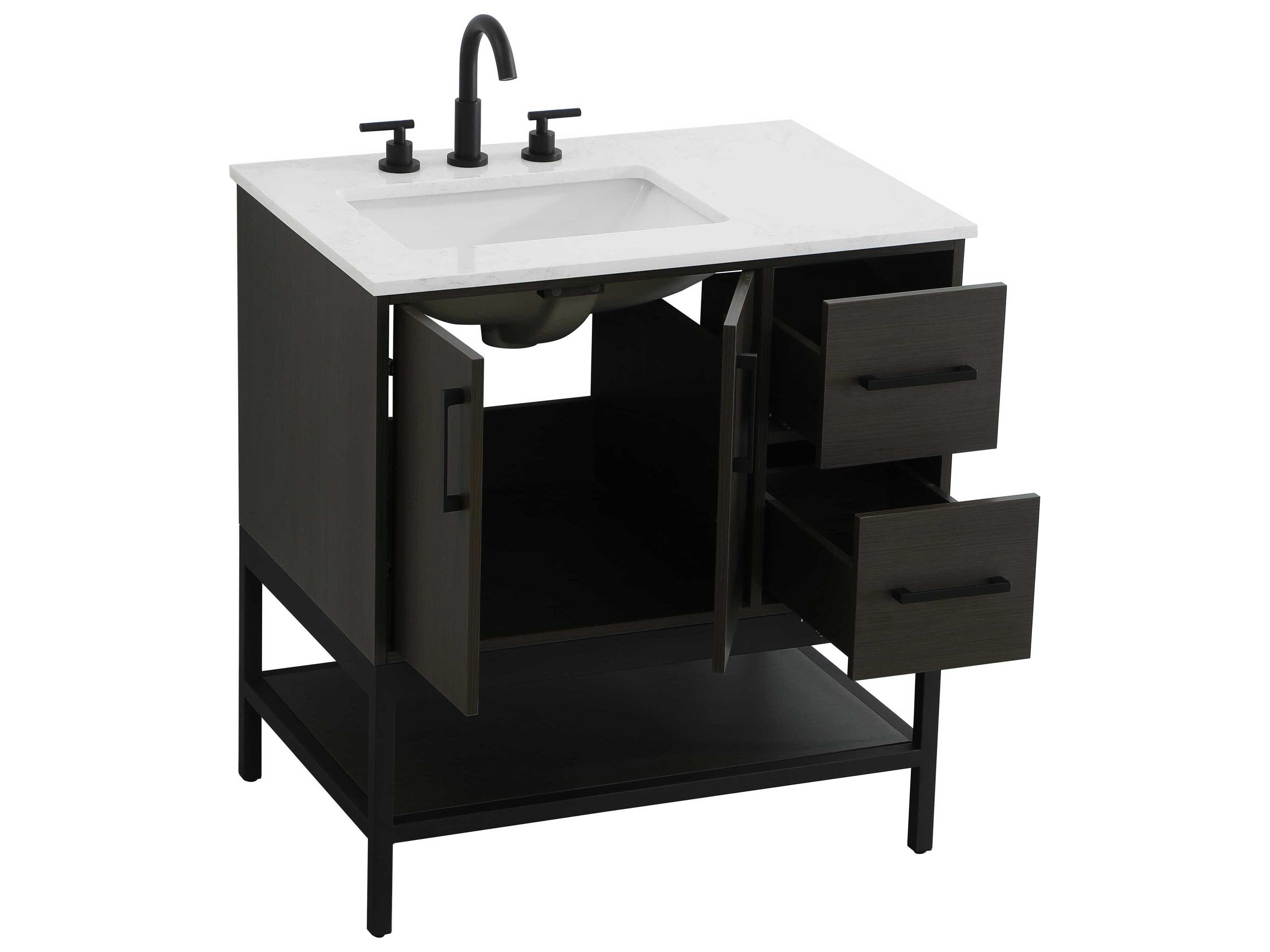 Elegant Lighting Lennox Mocha Brown 32" Vanity