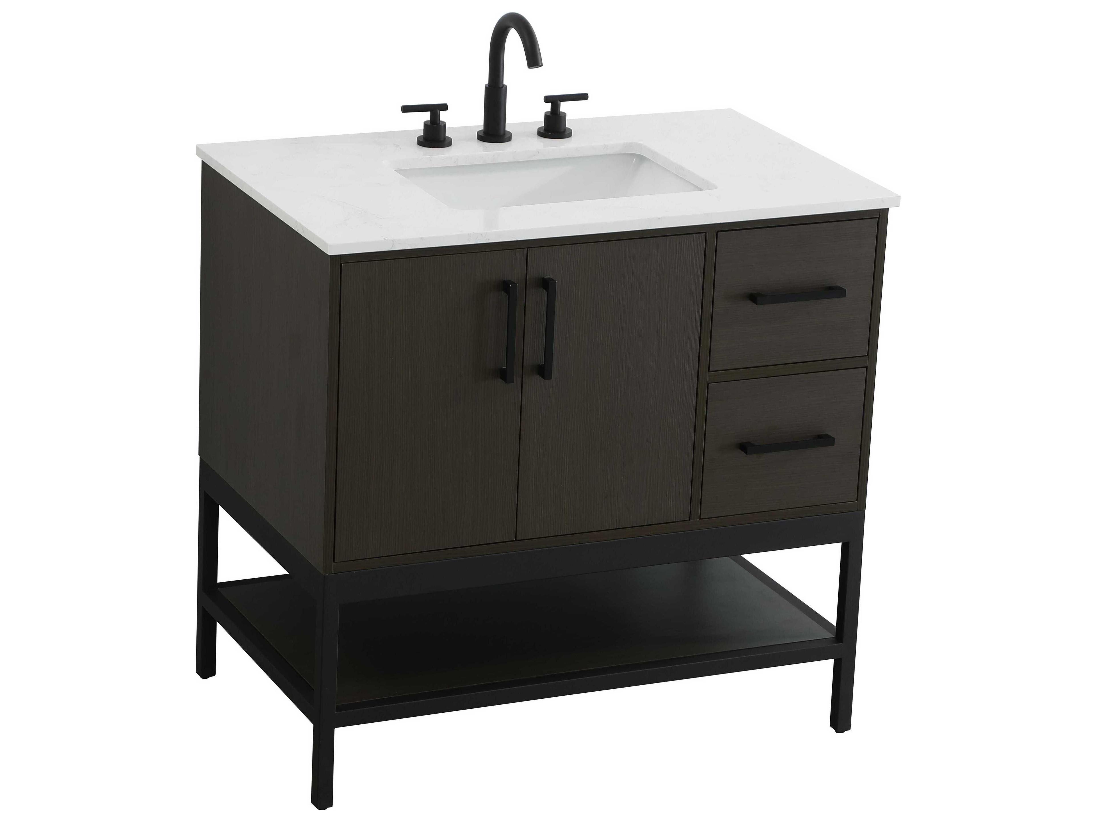 Elegant Lighting Lennox Mocha Brown 36" Vanity