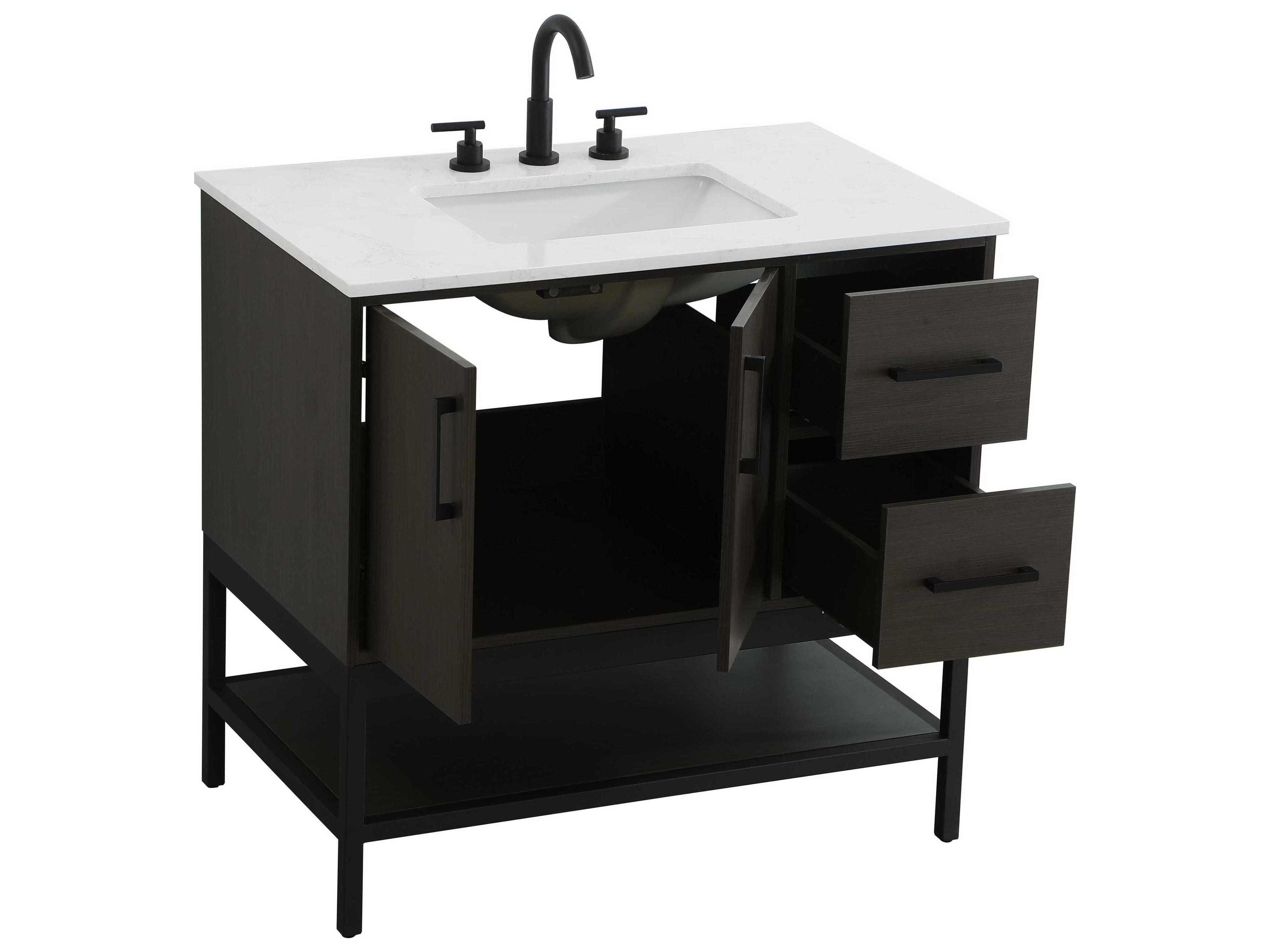 Elegant Lighting Lennox Mocha Brown 36" Vanity