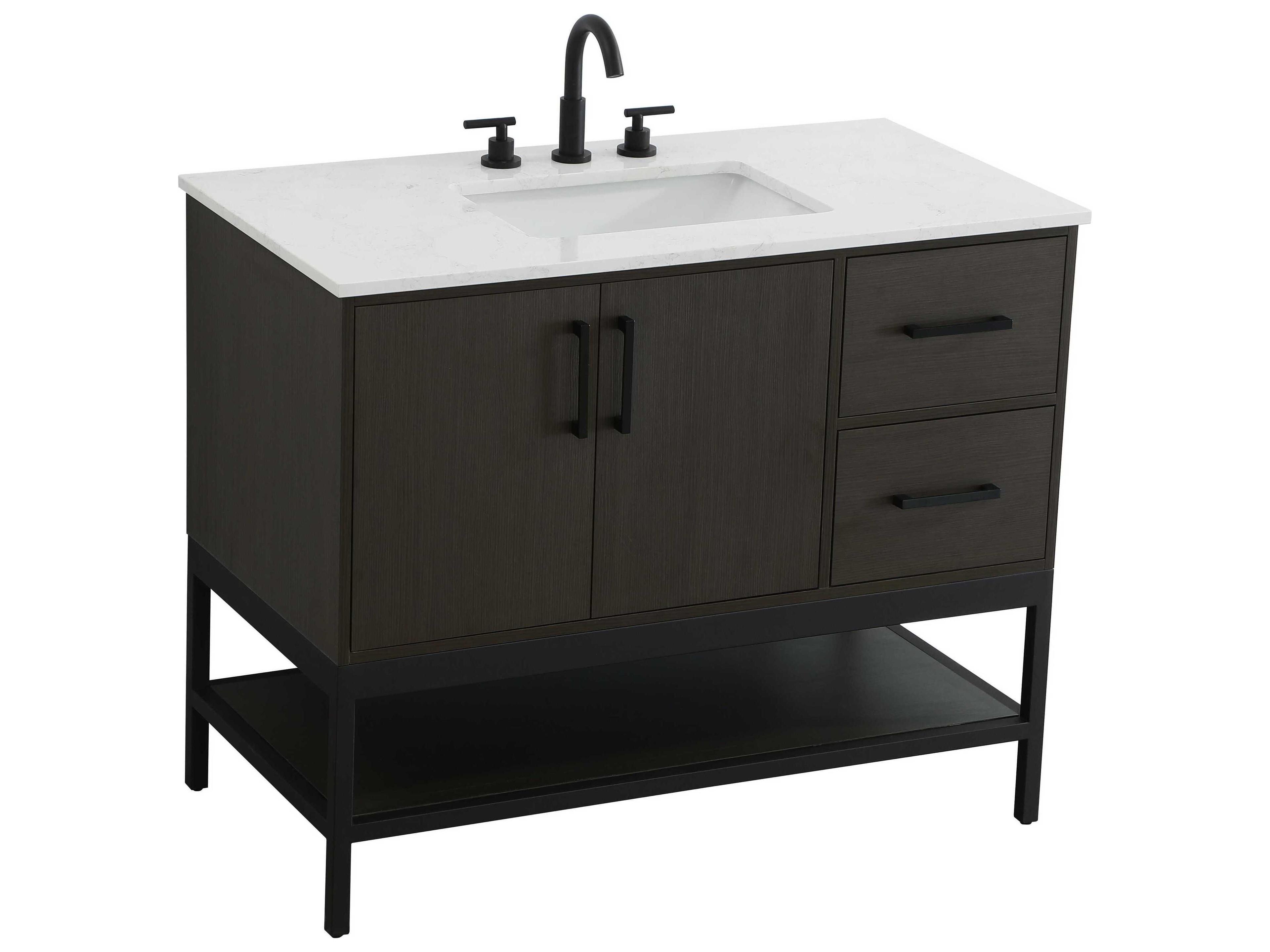 Elegant Lighting Lennox Mocha Brown 42" Vanity