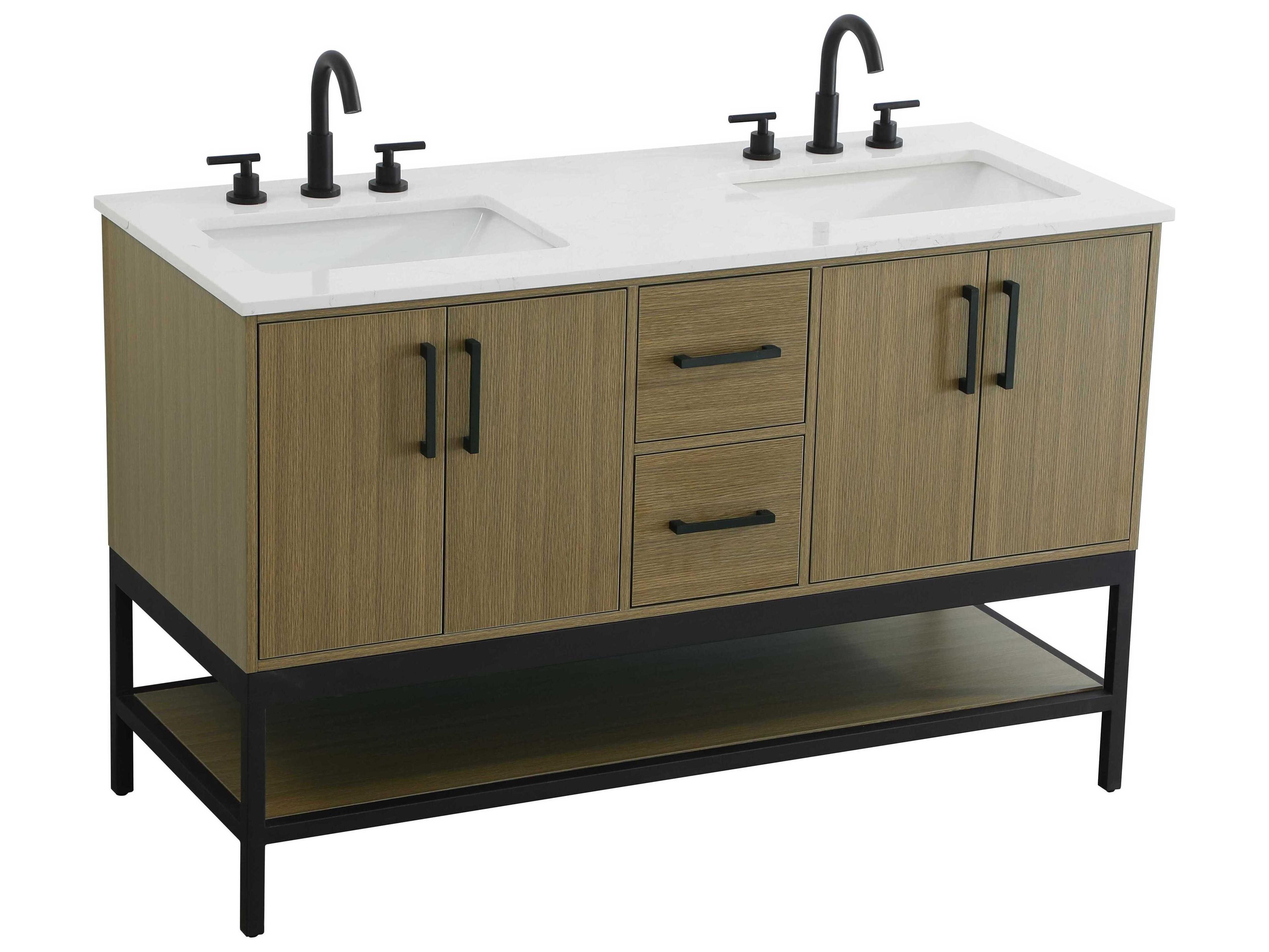 Elegant Lighting Lennox Chestnut Brown 54" Vanity