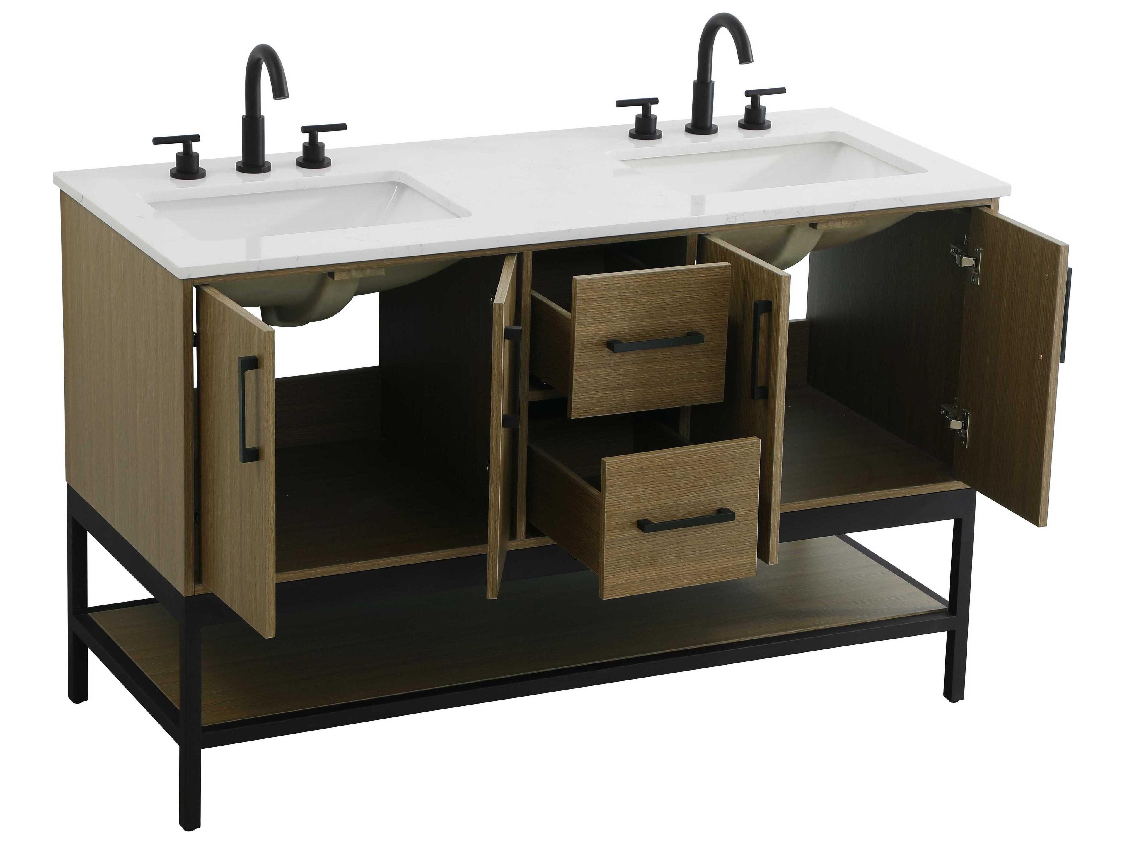 Elegant Lighting Lennox Chestnut Brown 54" Vanity