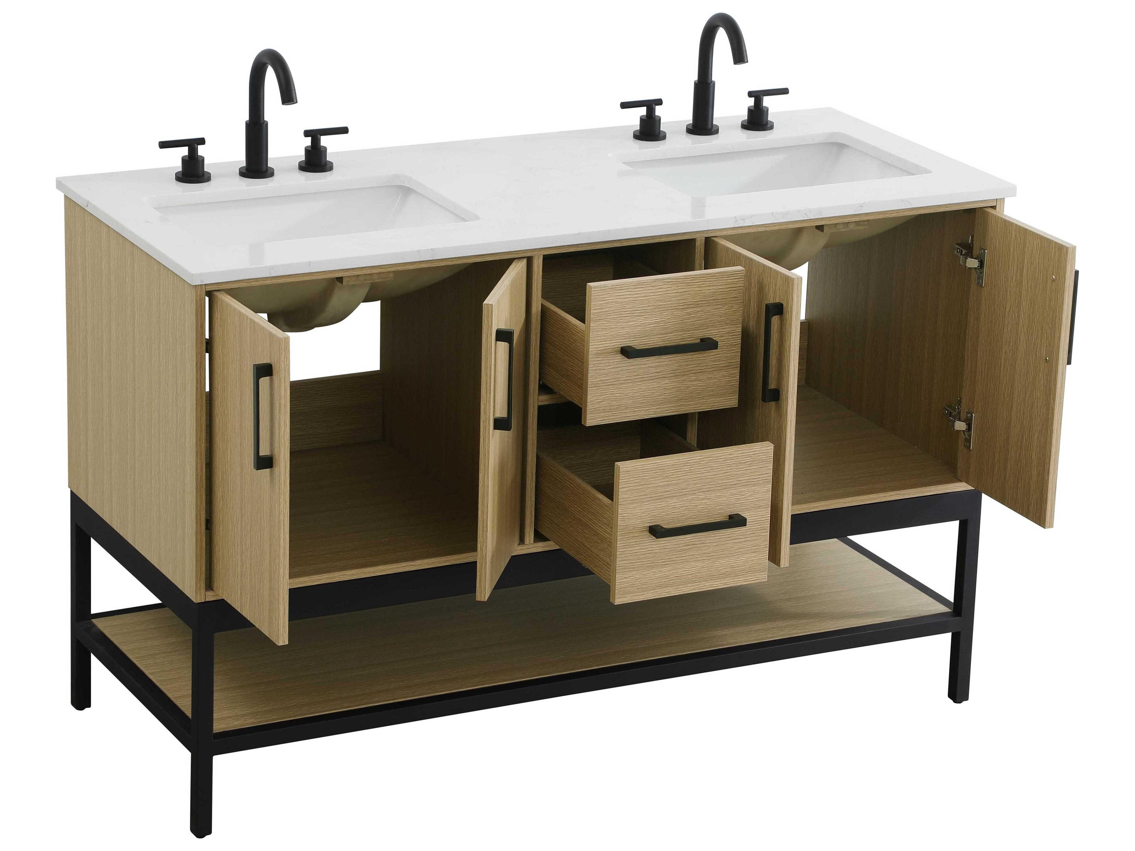 Elegant Lighting Lennox Honey Brown 54" Vanity