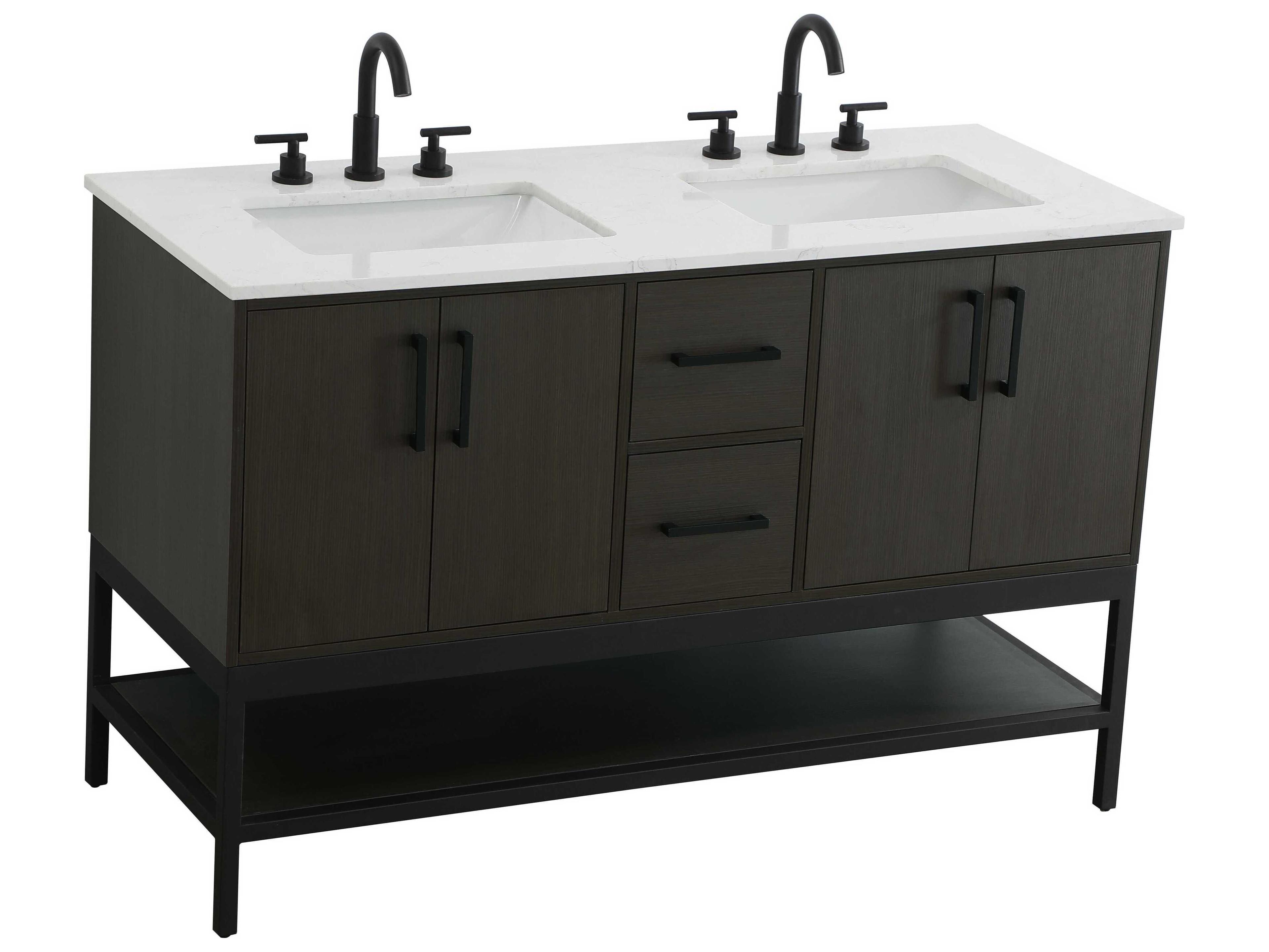 Elegant Lighting Lennox Mocha Brown 54" Vanity