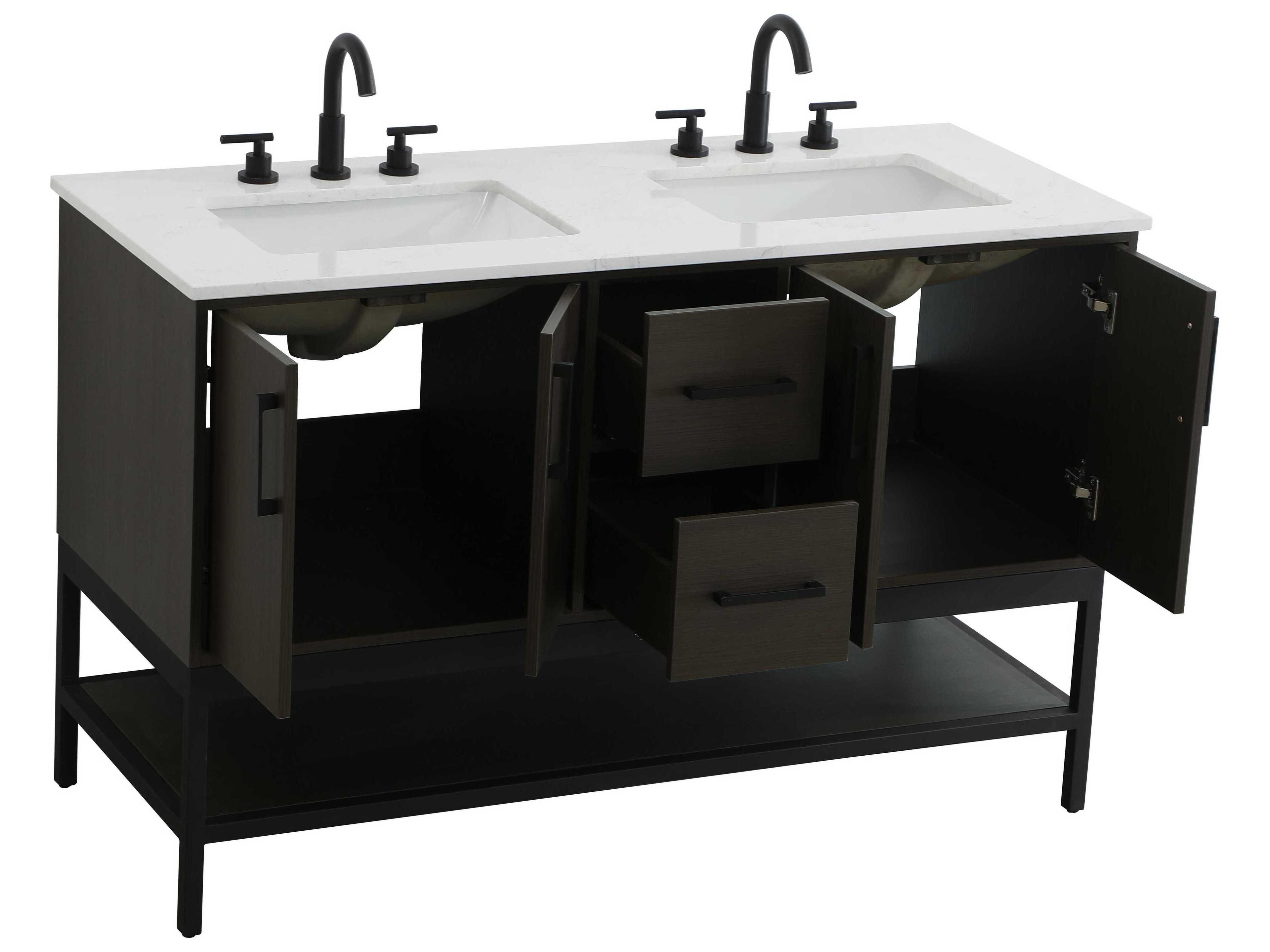 Elegant Lighting Lennox Mocha Brown 54" Vanity