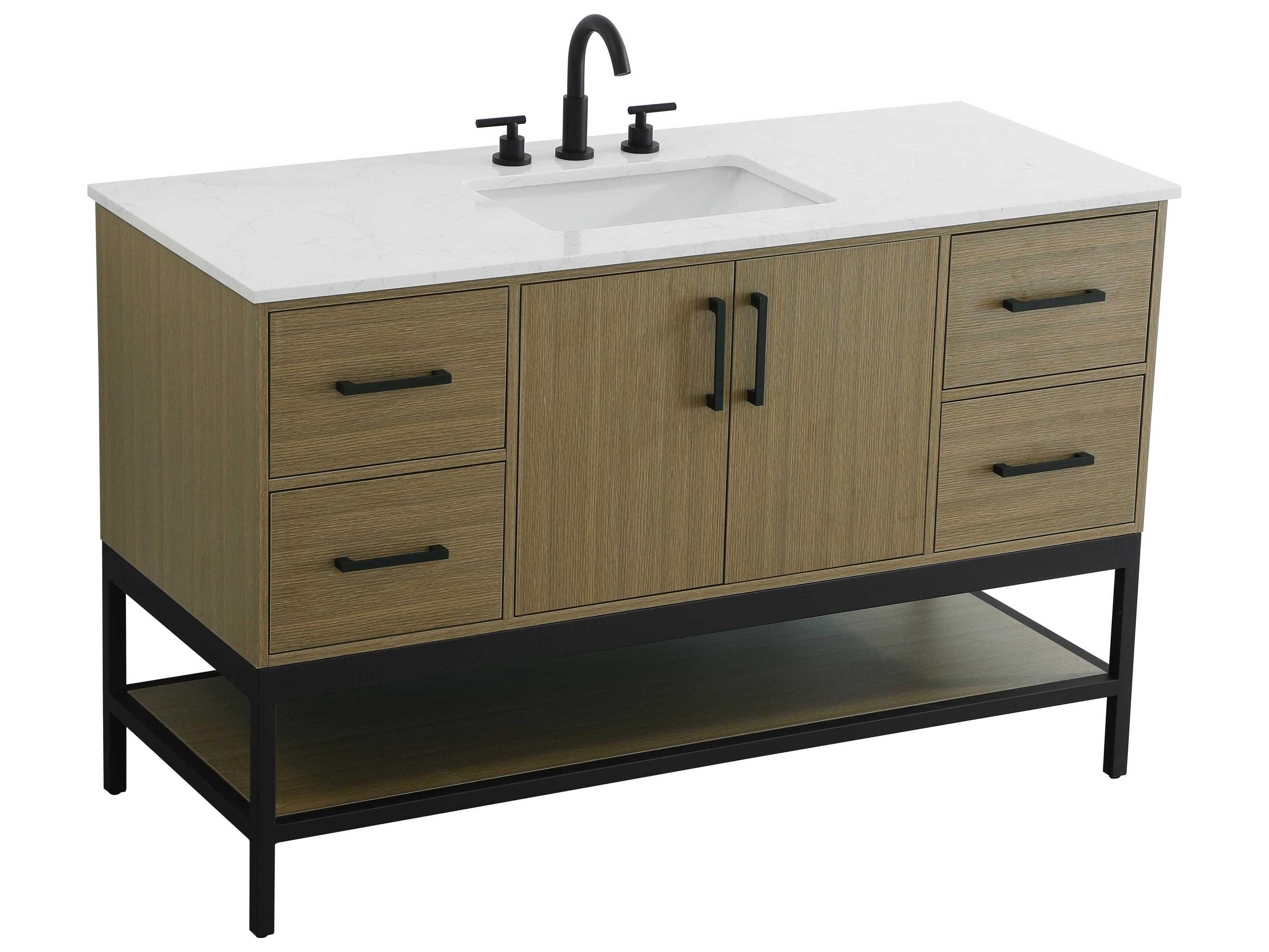 Elegant Lighting Lennox Chestnut Brown 54" Vanity