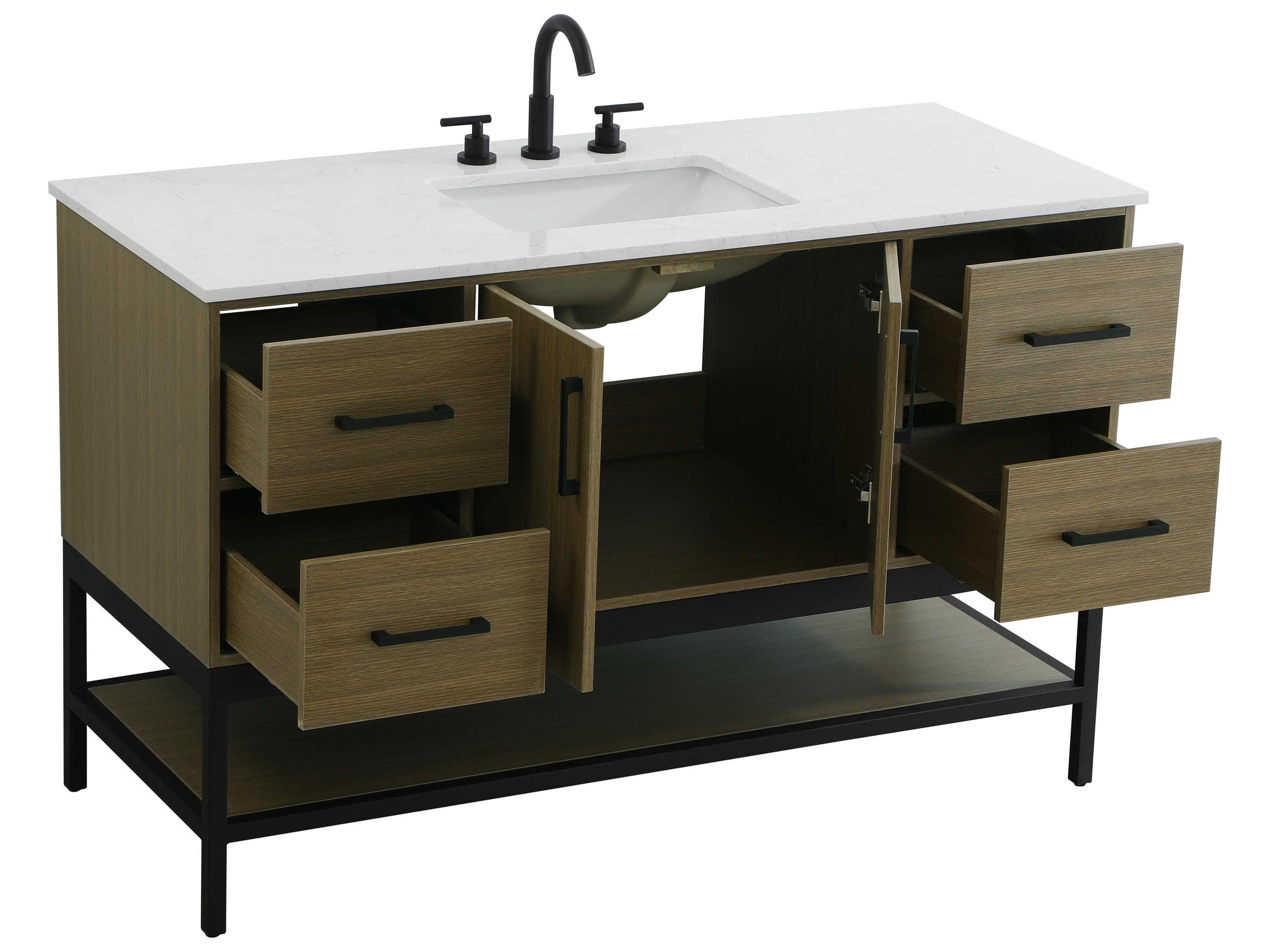 Elegant Lighting Lennox Chestnut Brown 54" Vanity