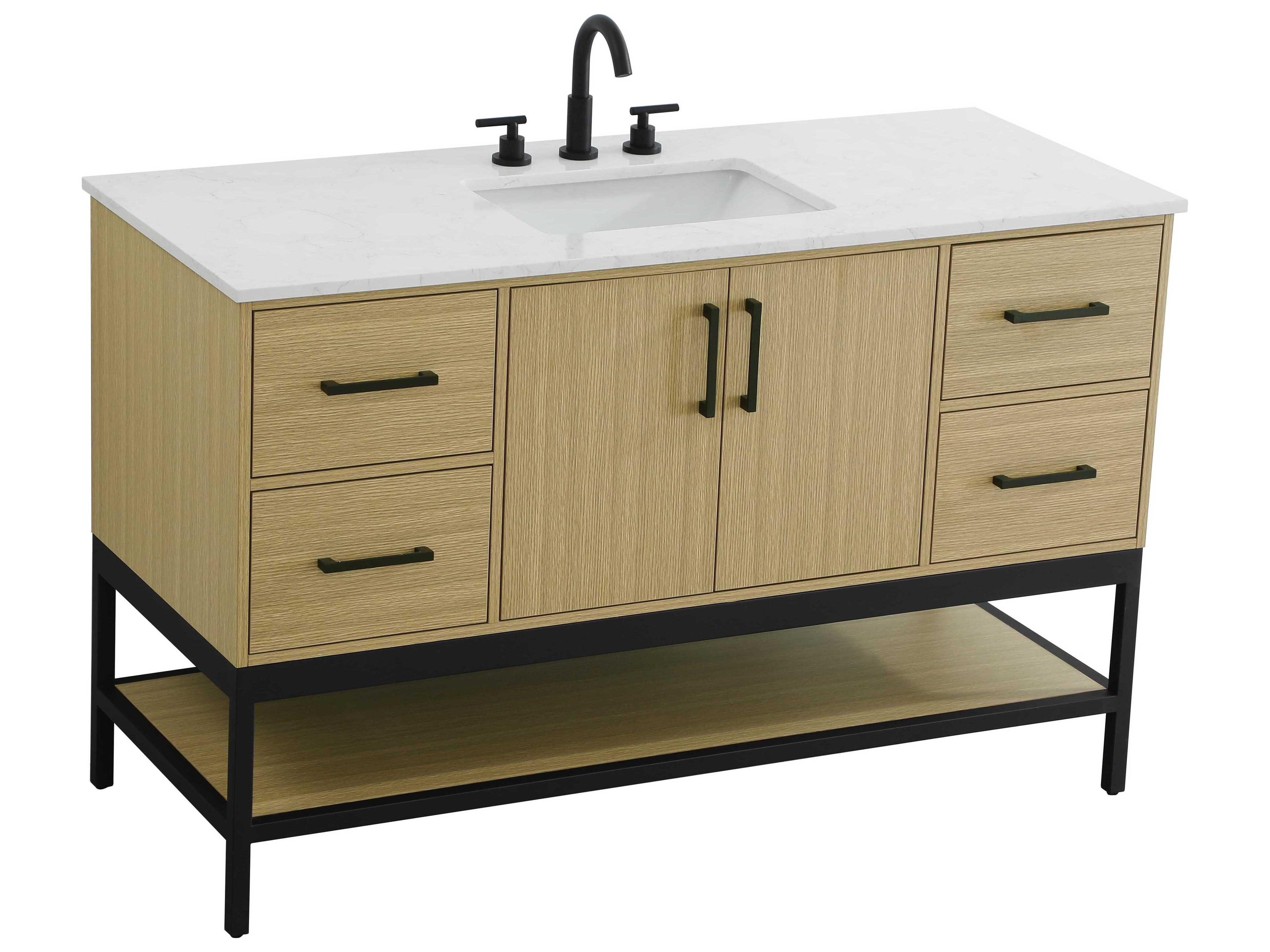 Elegant Lighting Lennox Honey Brown 54" Vanity
