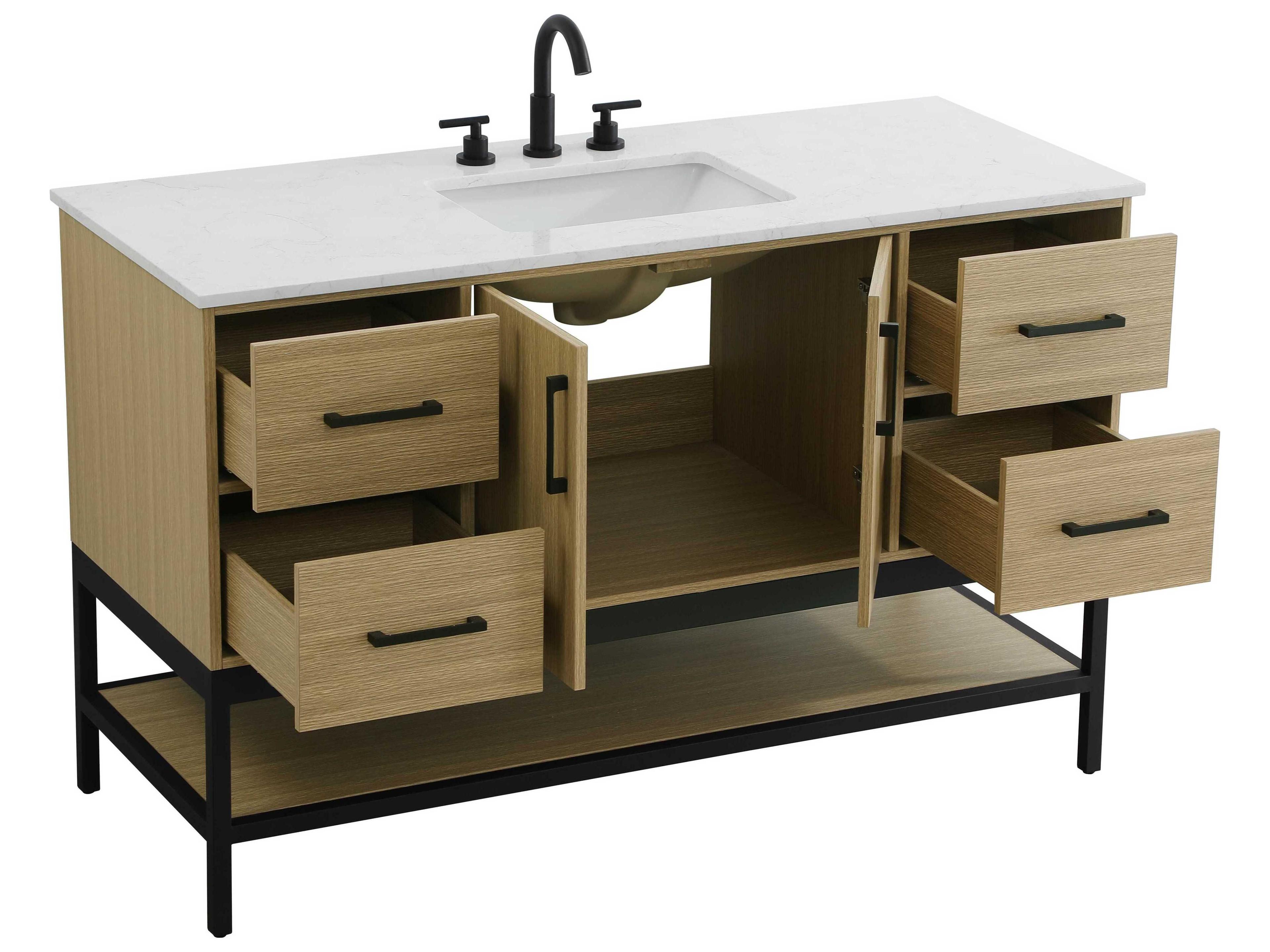 Elegant Lighting Lennox Honey Brown 54" Vanity