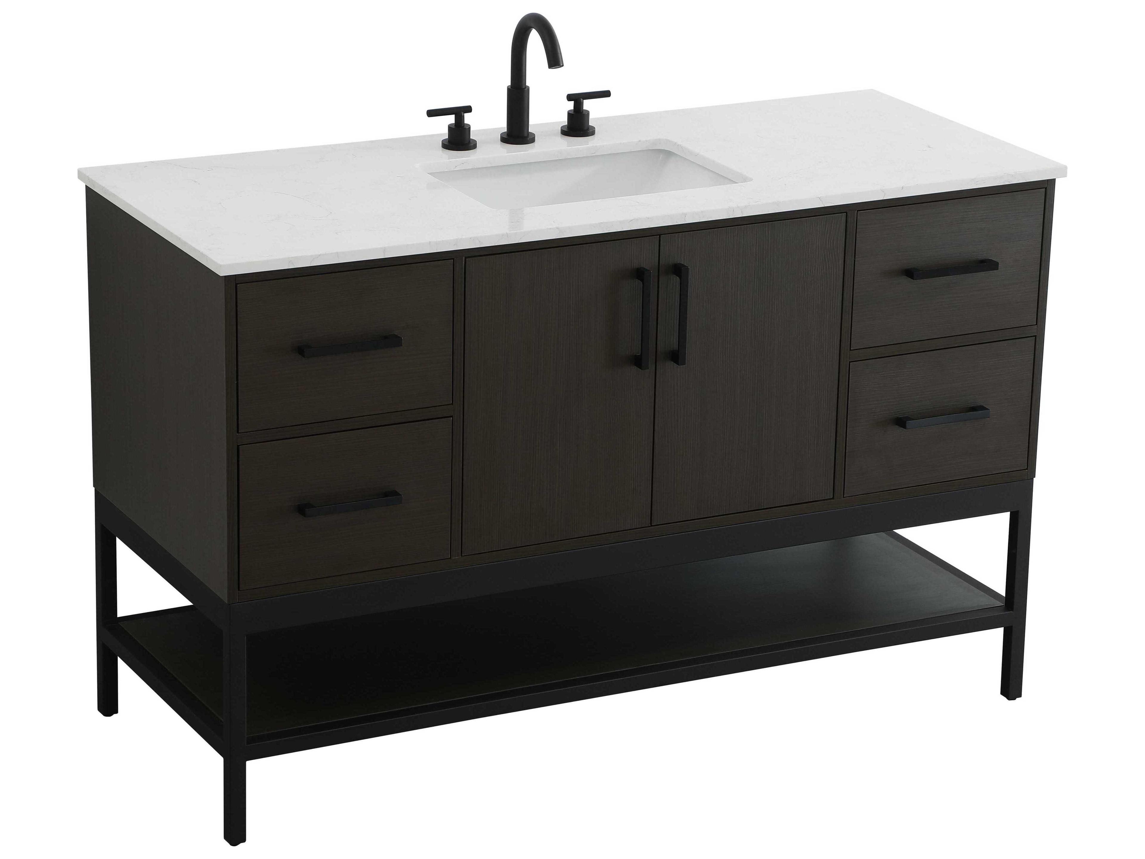 Elegant Lighting Lennox Mocha Brown 54" Vanity
