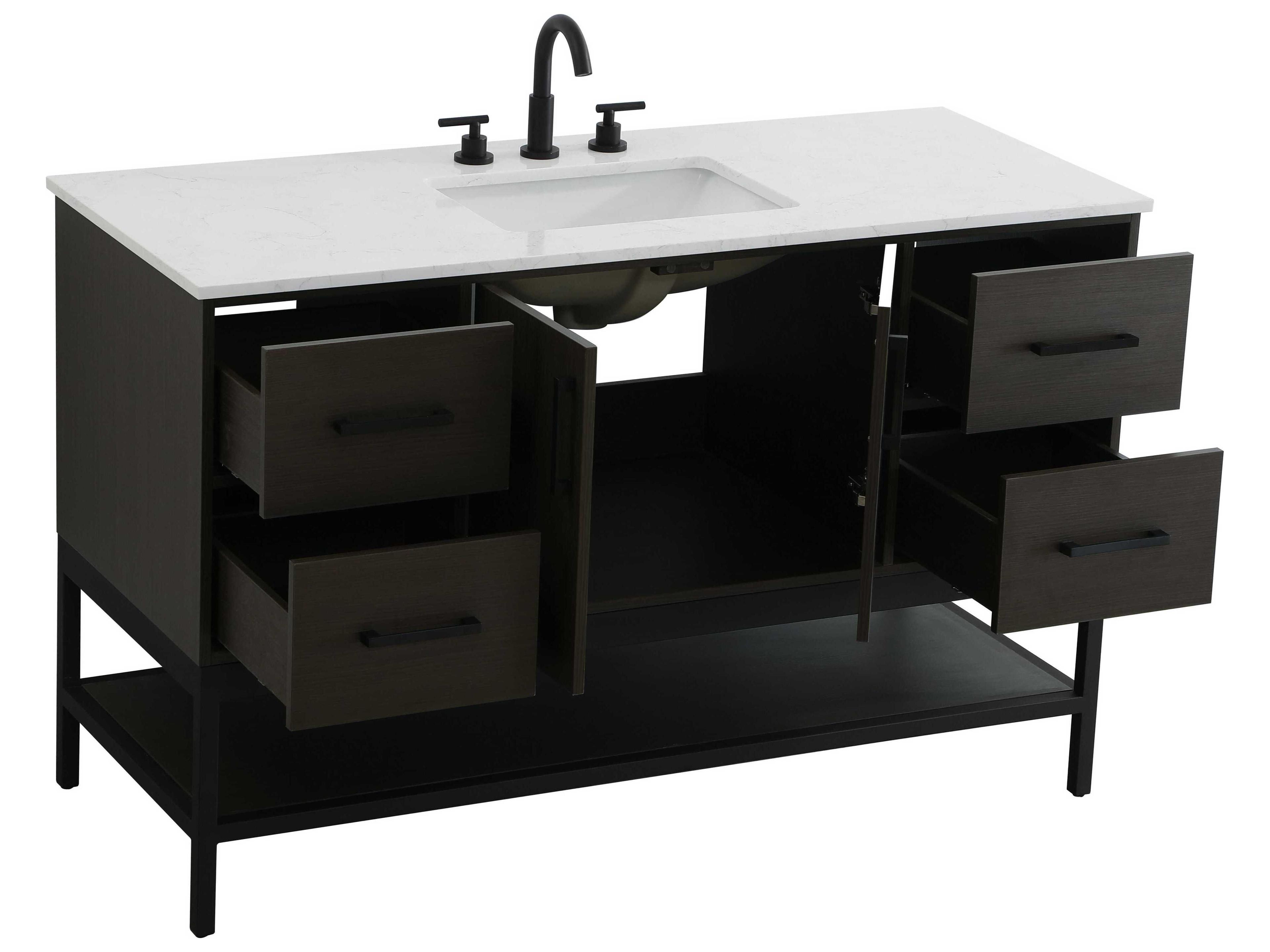 Elegant Lighting Lennox Mocha Brown 54" Vanity