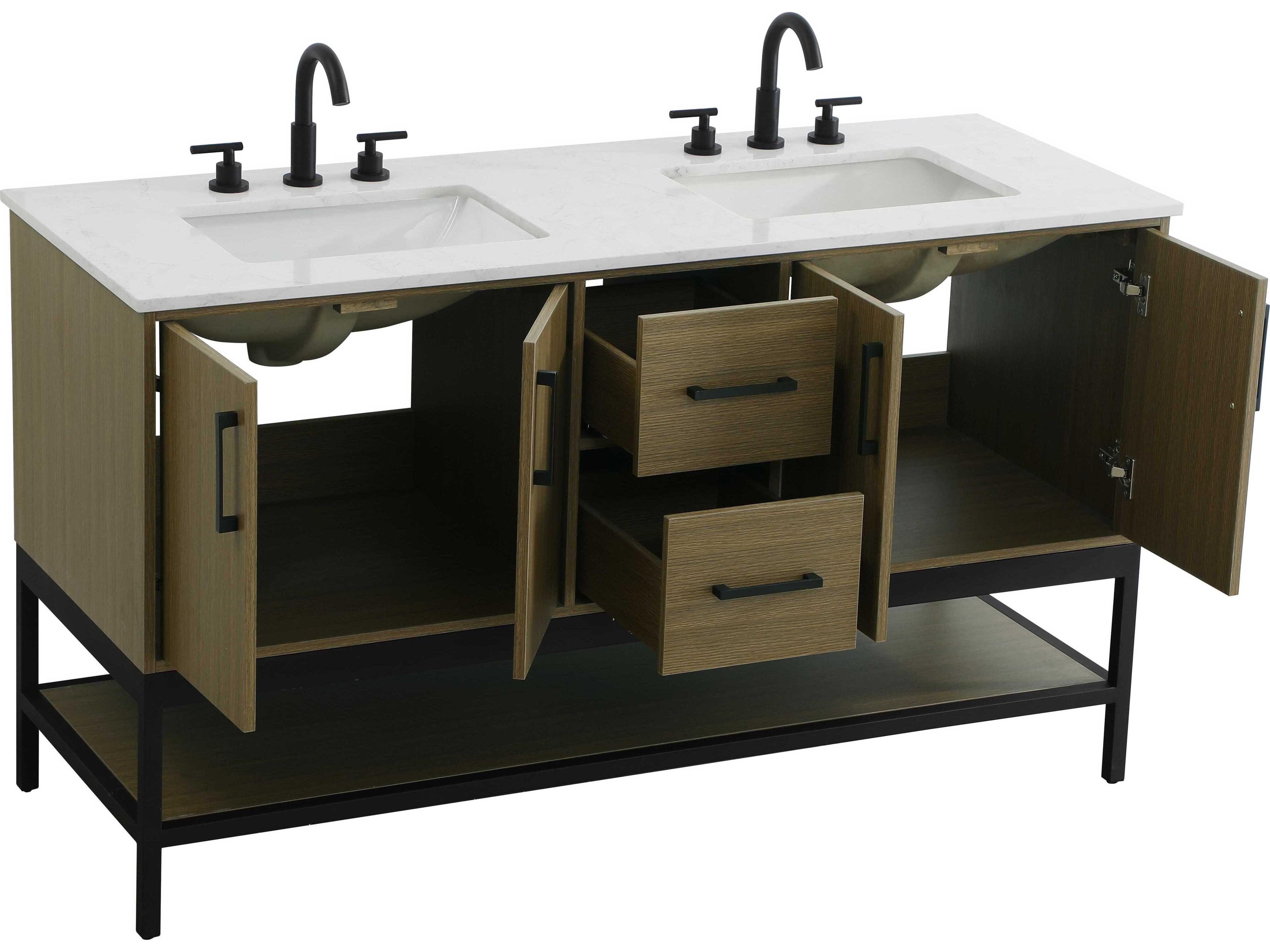 Elegant Lighting Lennox Chestnut Brown 60" Vanity