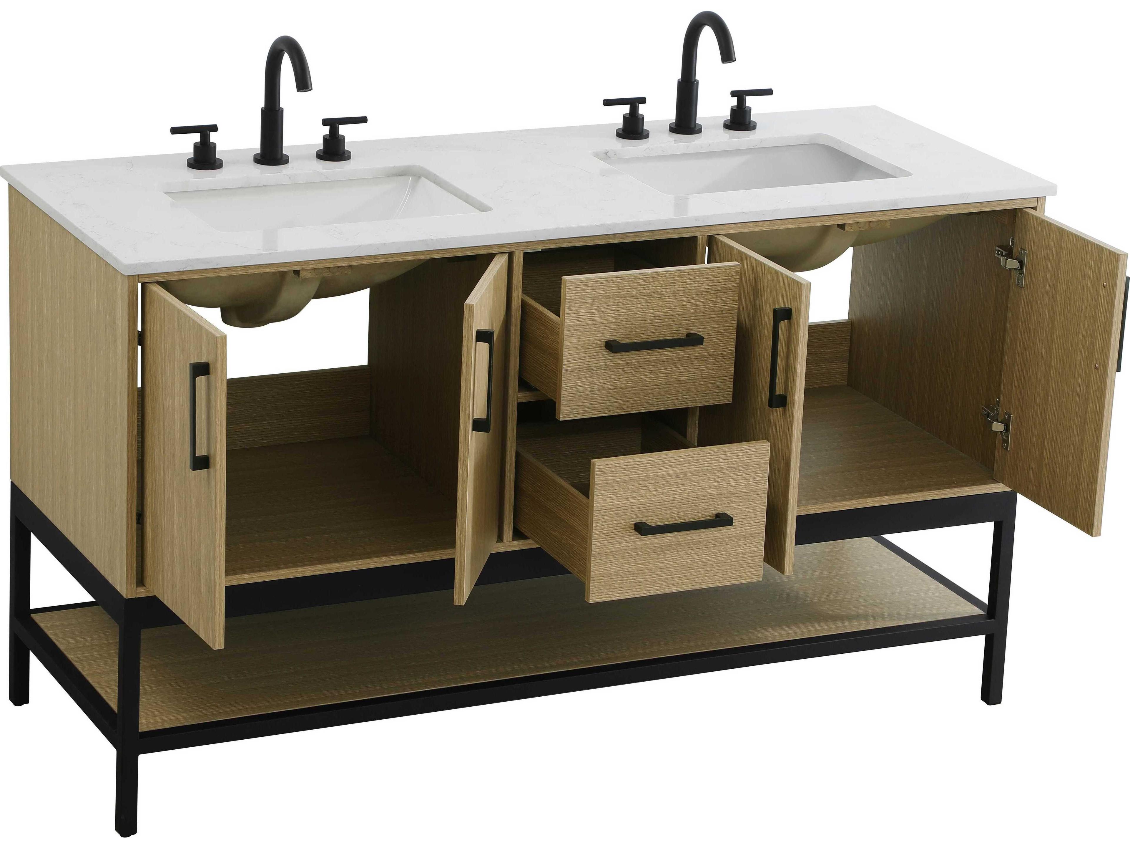 Elegant Lighting Lennox Honey Brown 60" Vanity