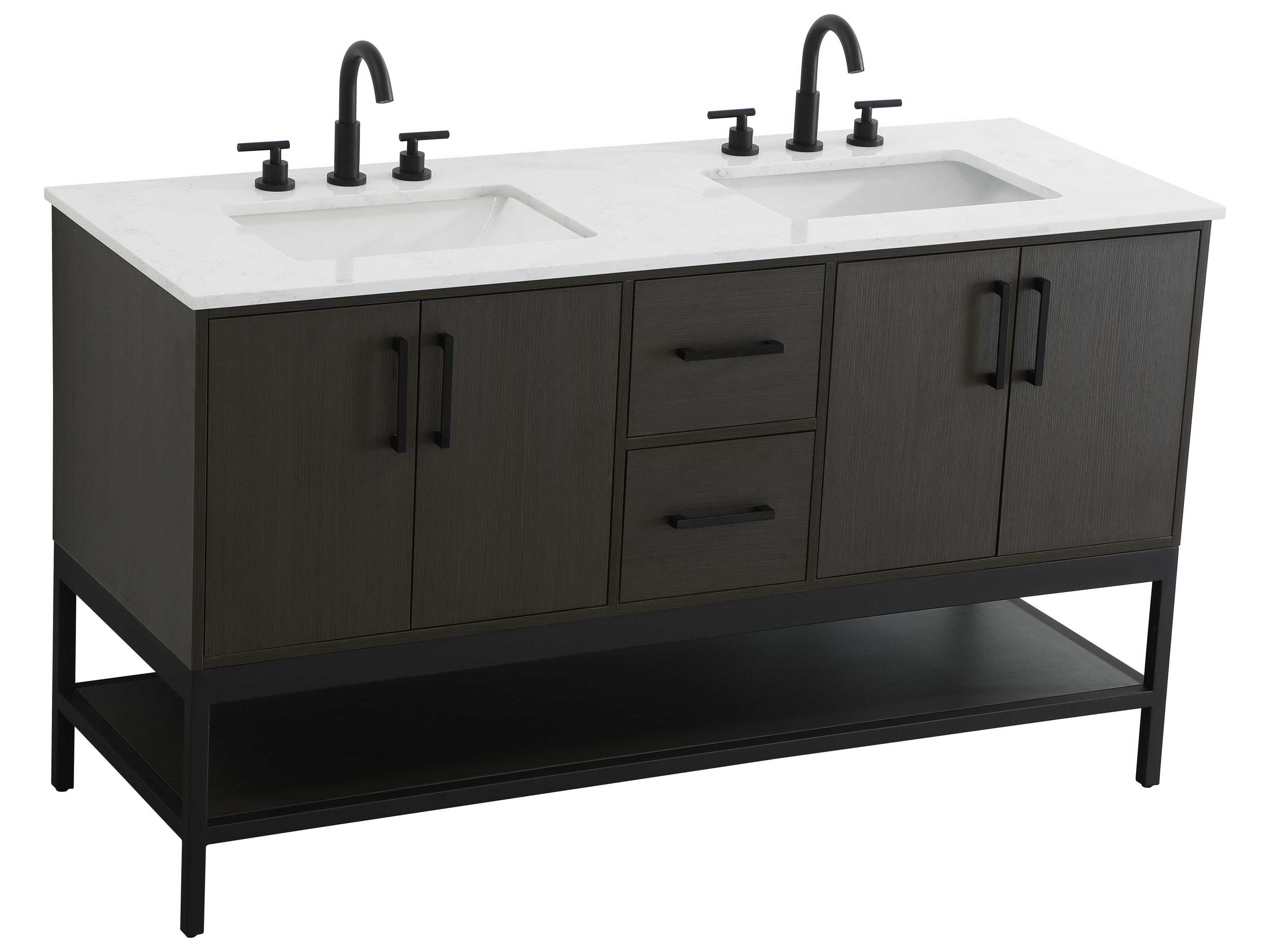 Elegant Lighting Lennox Mocha Brown 60" Vanity