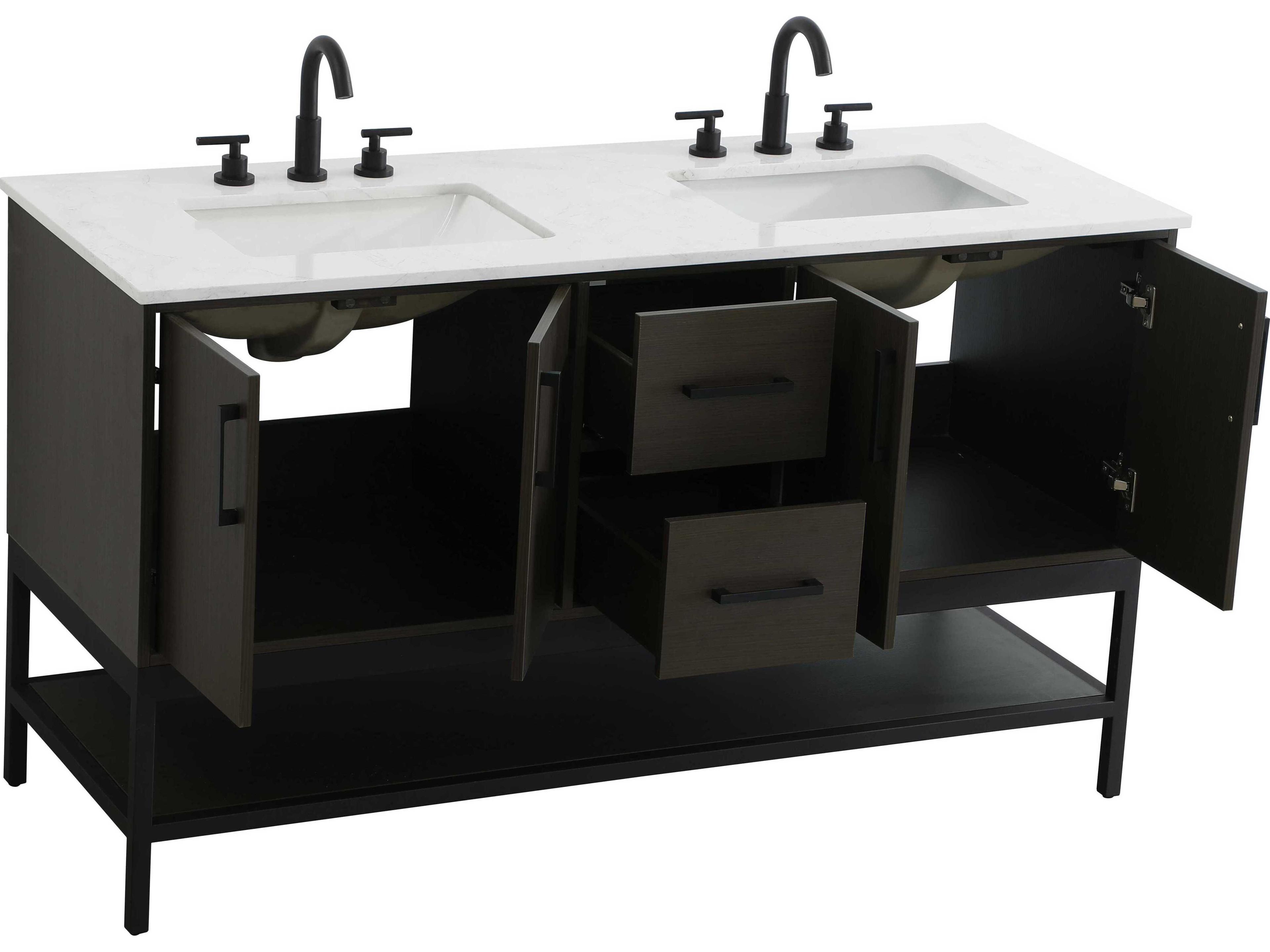 Elegant Lighting Lennox Mocha Brown 60" Vanity