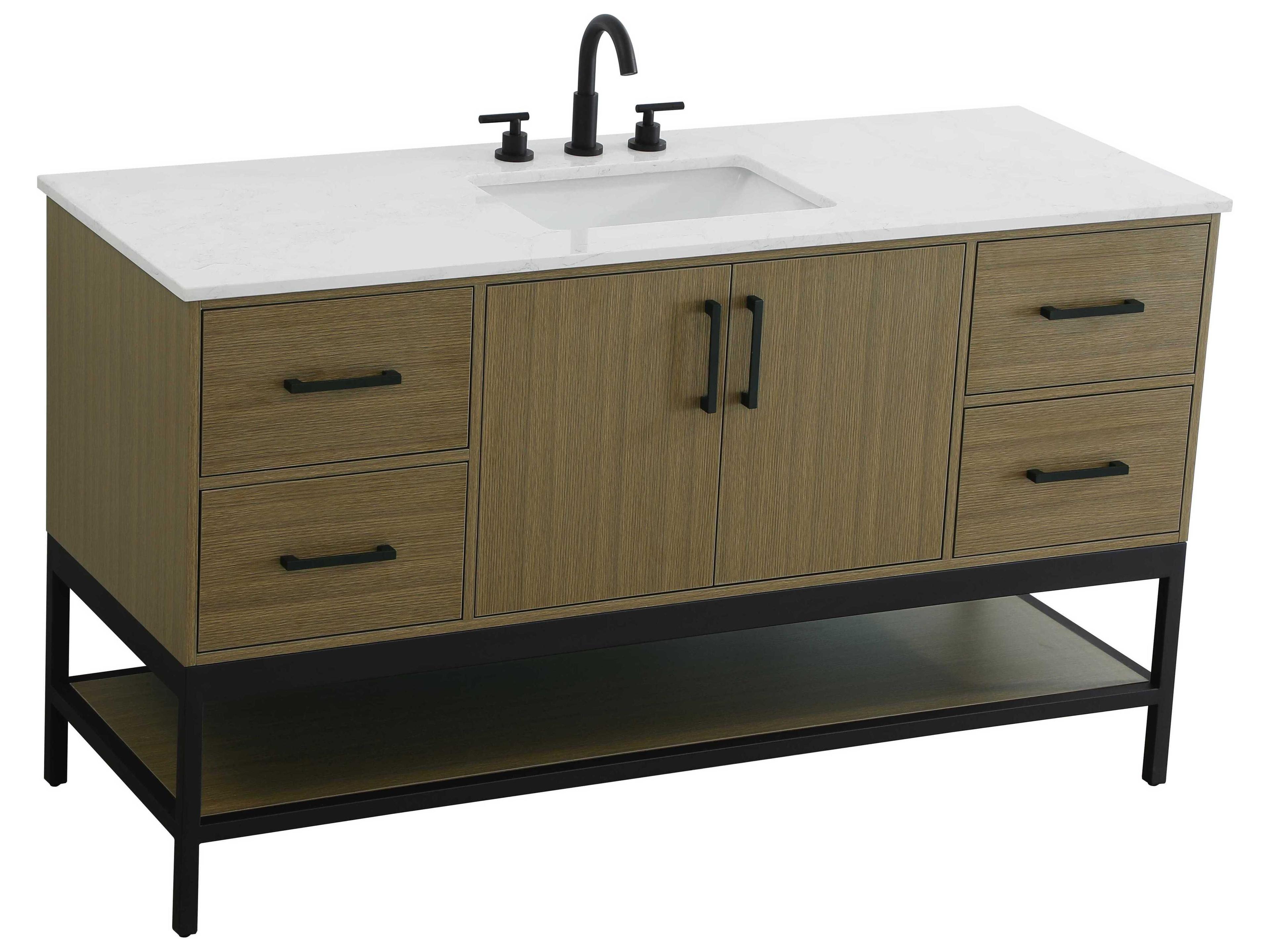 Elegant Lighting Lennox Chestnut Brown 60" Vanity