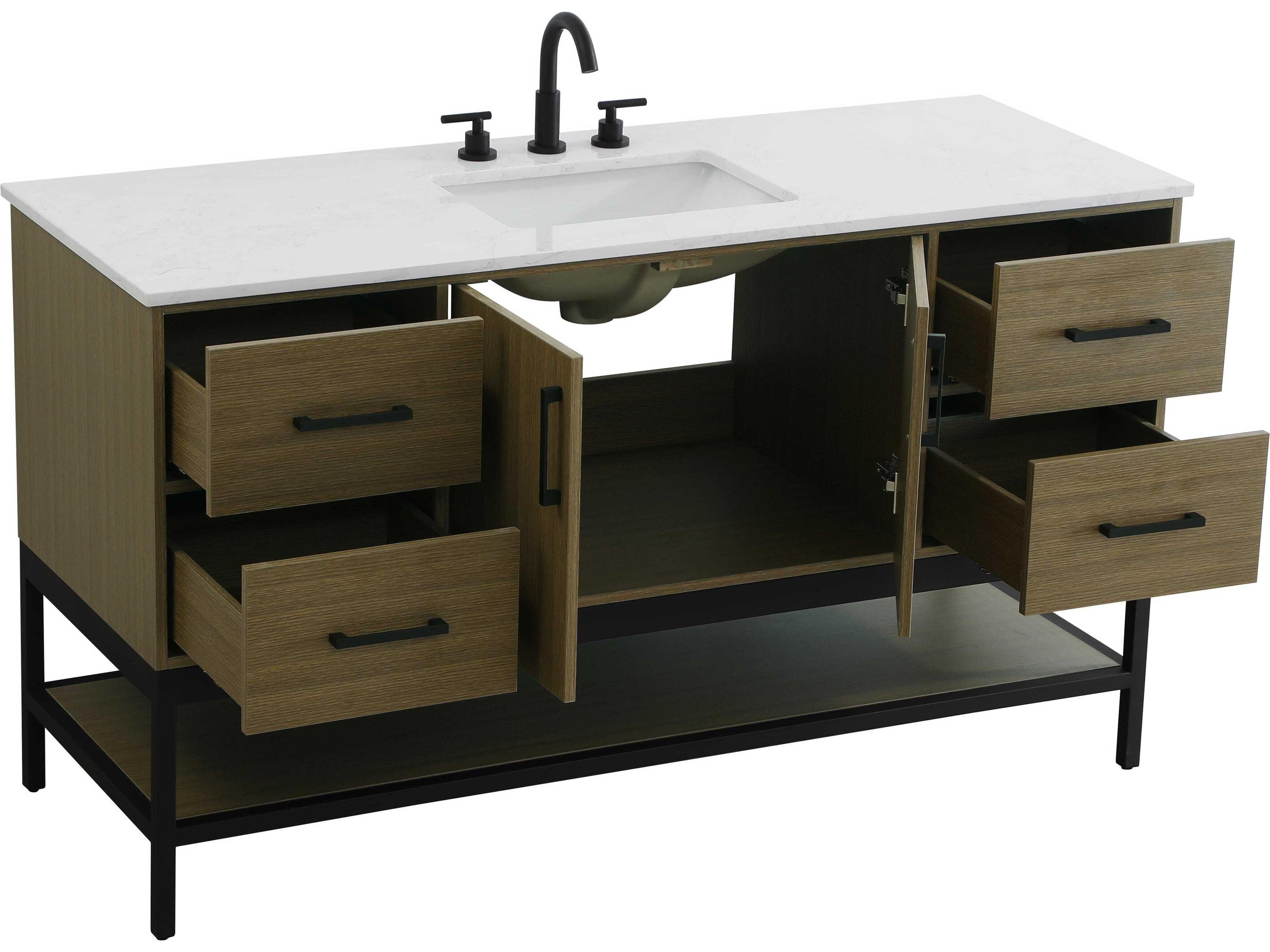 Elegant Lighting Lennox Chestnut Brown 60" Vanity