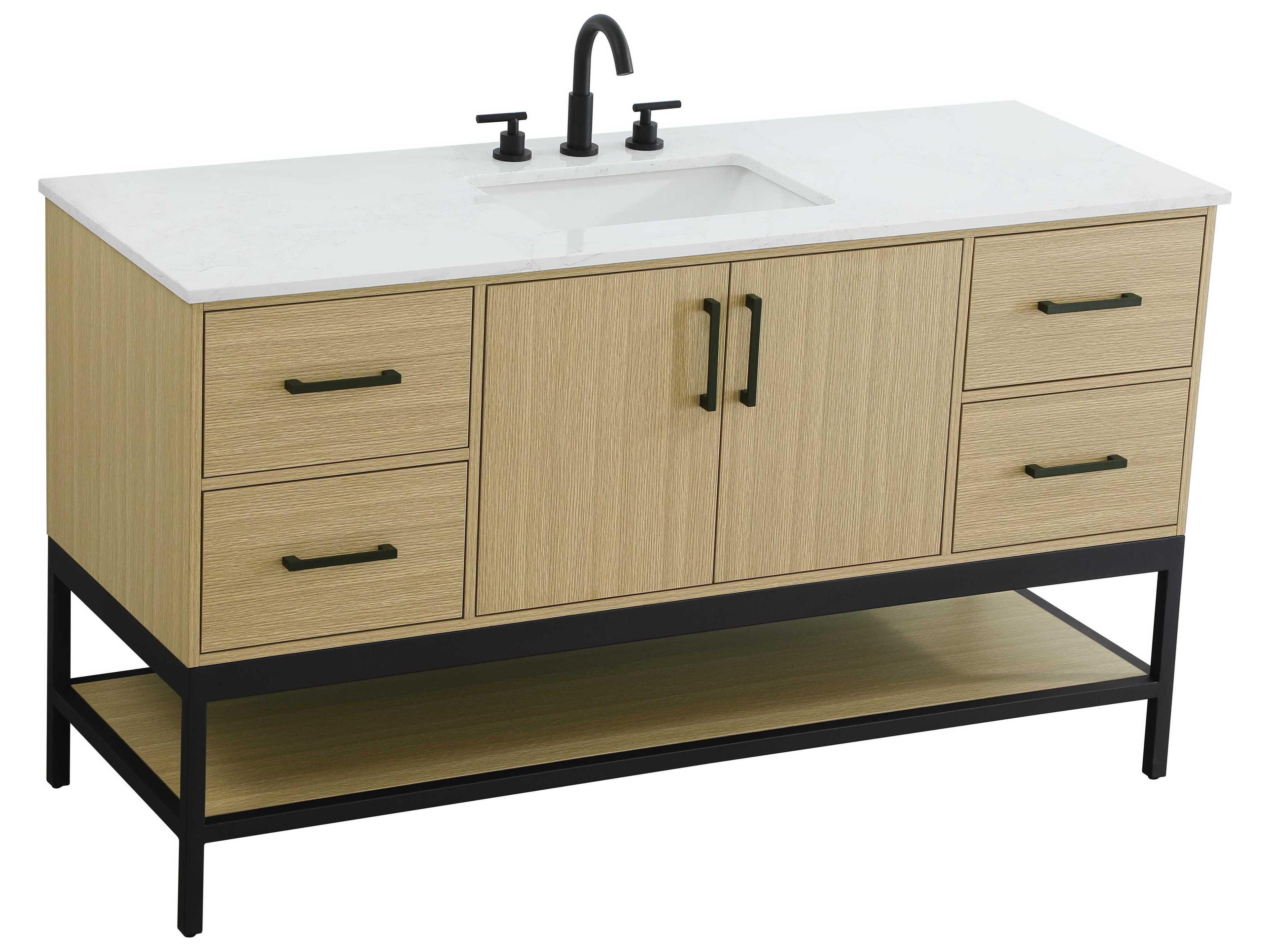 Elegant Lighting Lennox Honey Brown 60" Vanity