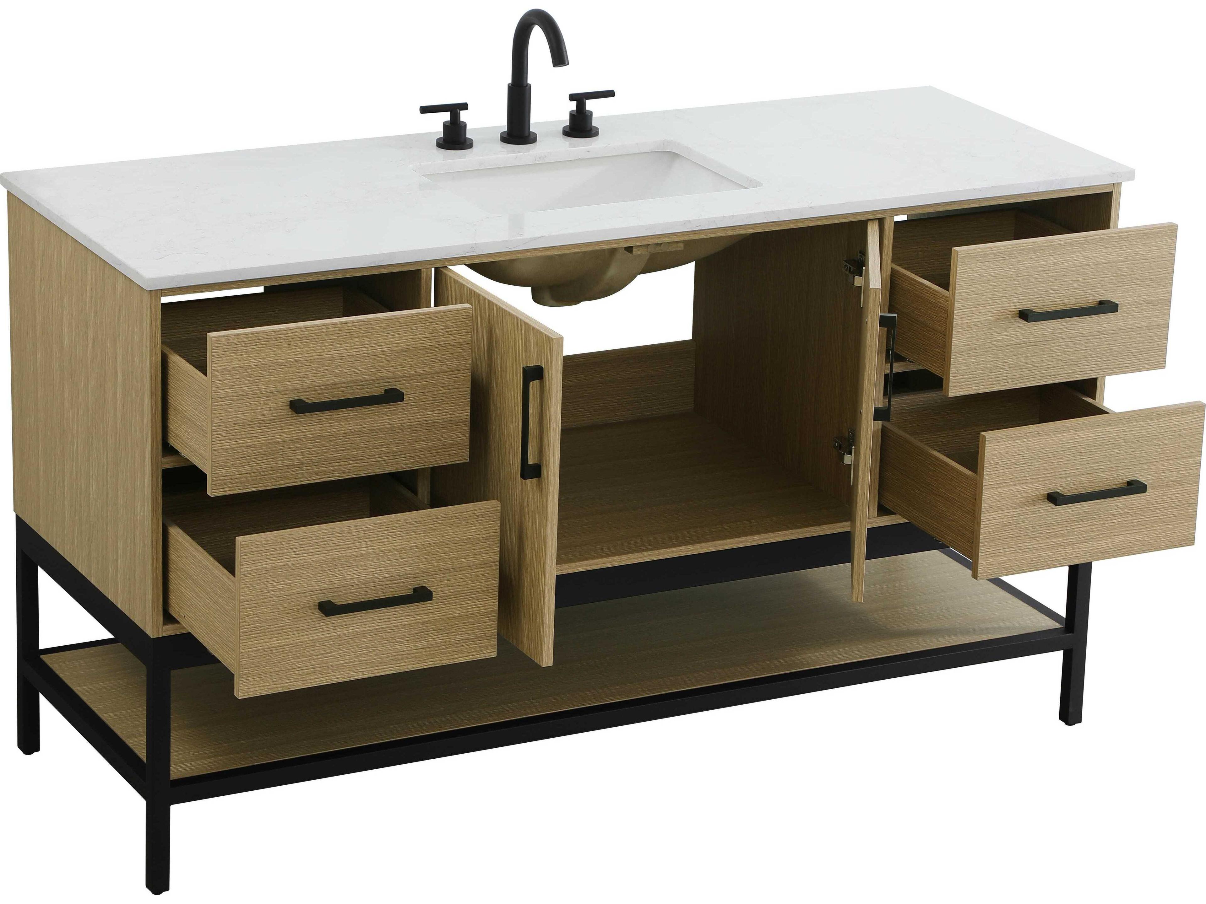 Elegant Lighting Lennox Honey Brown 60" Vanity