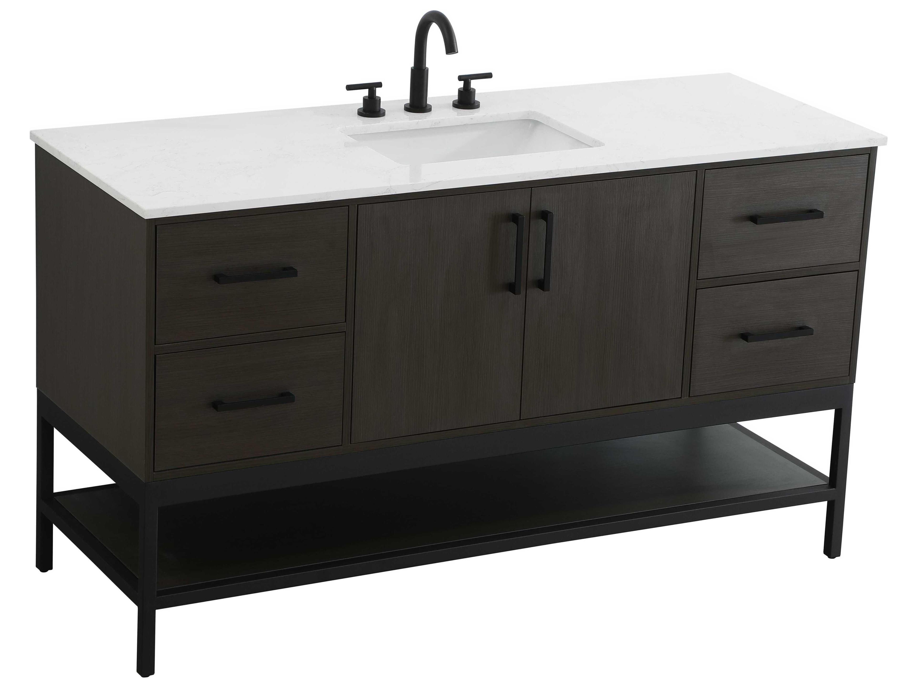 Elegant Lighting Lennox Mocha Brown 60" Vanity