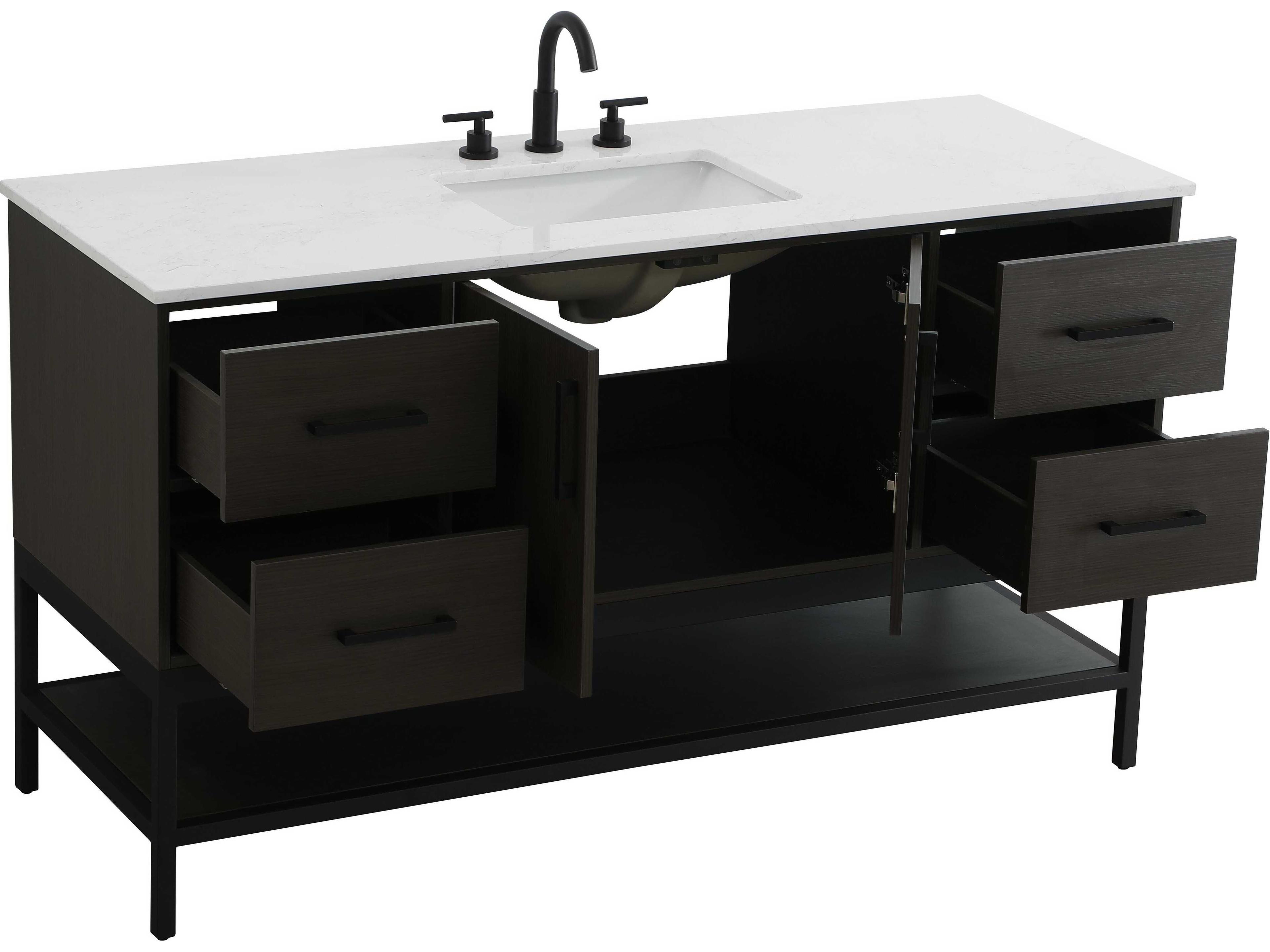 Elegant Lighting Lennox Mocha Brown 60" Vanity