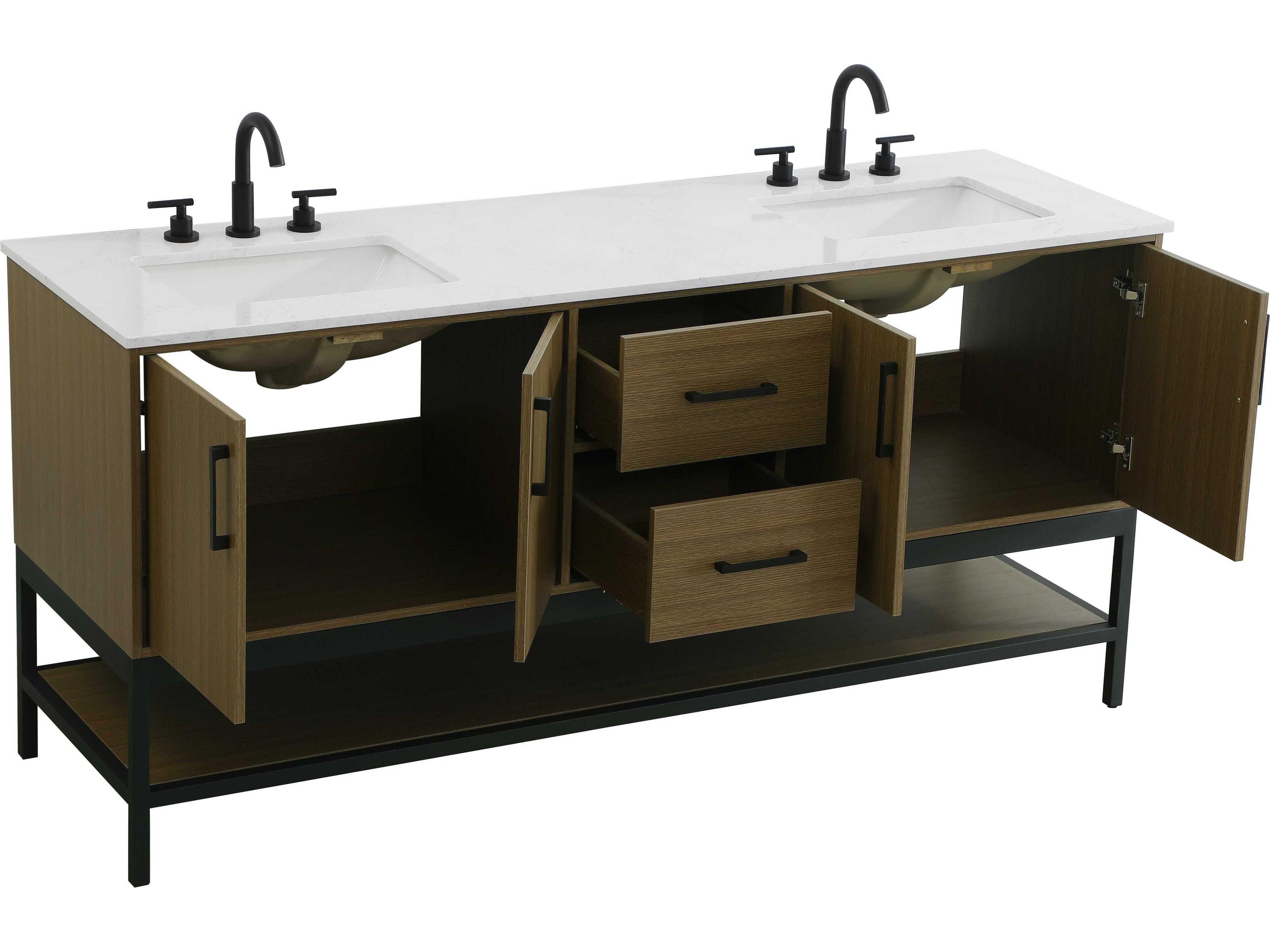 Elegant Lighting Lennox Chestnut Brown 72" Vanity