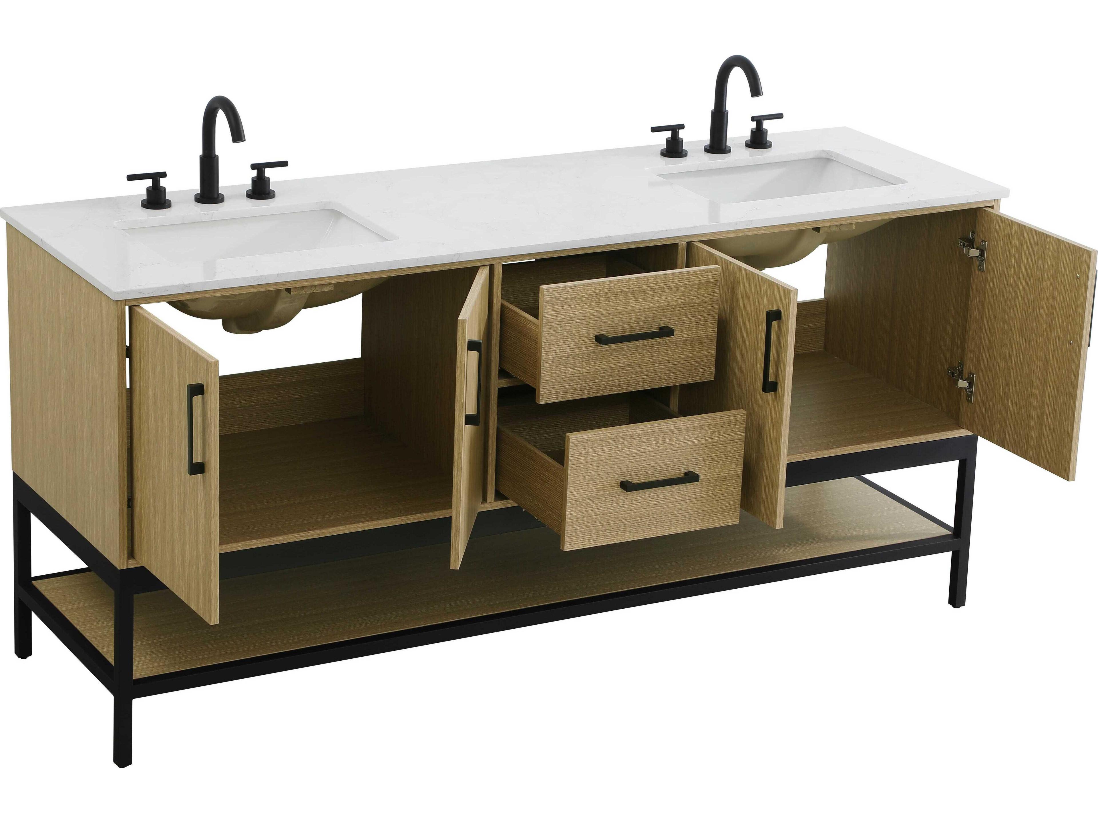 Elegant Lighting Lennox Honey Brown 72" Vanity