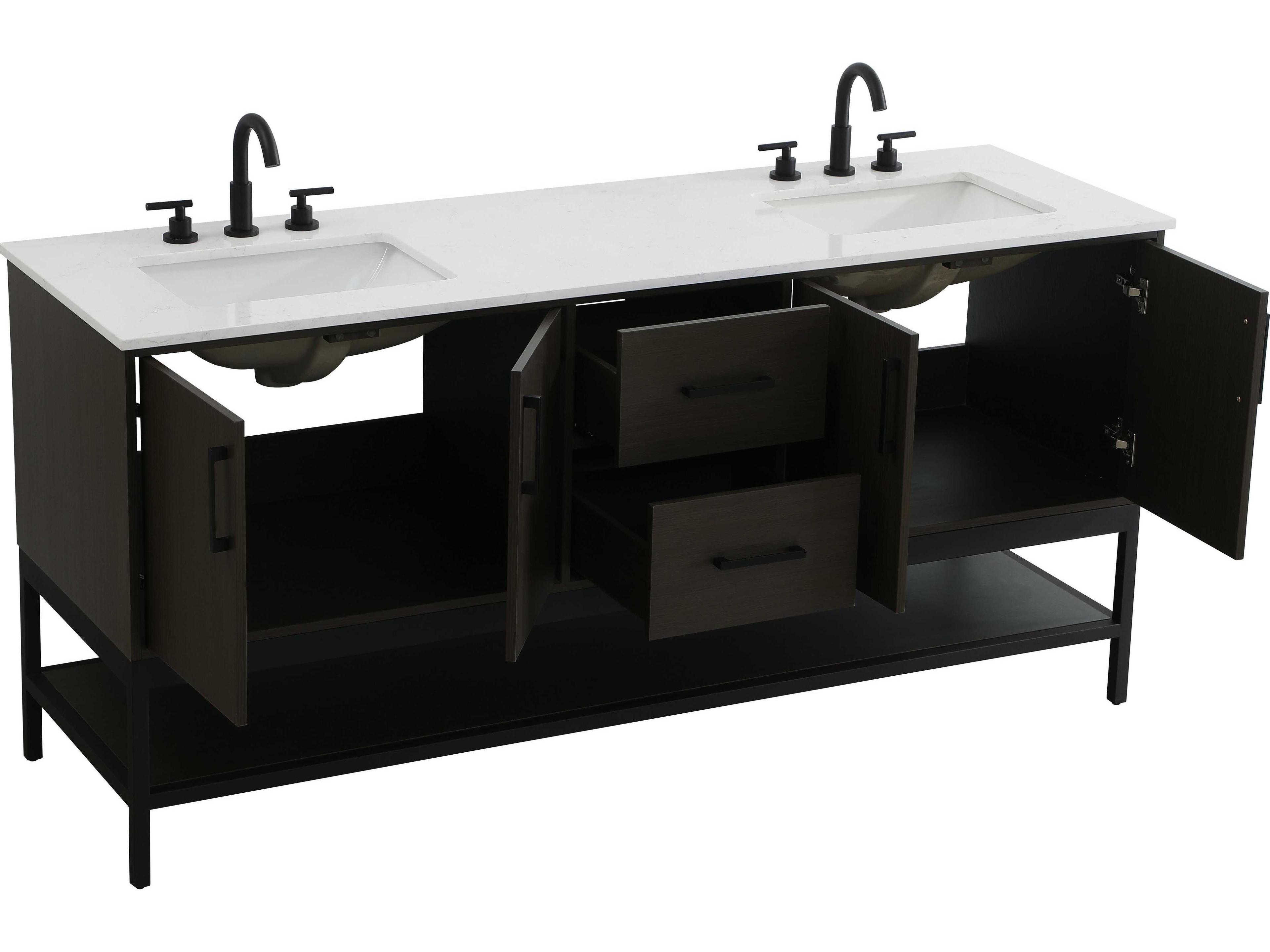 Elegant Lighting Lennox Mocha Brown 72" Vanity