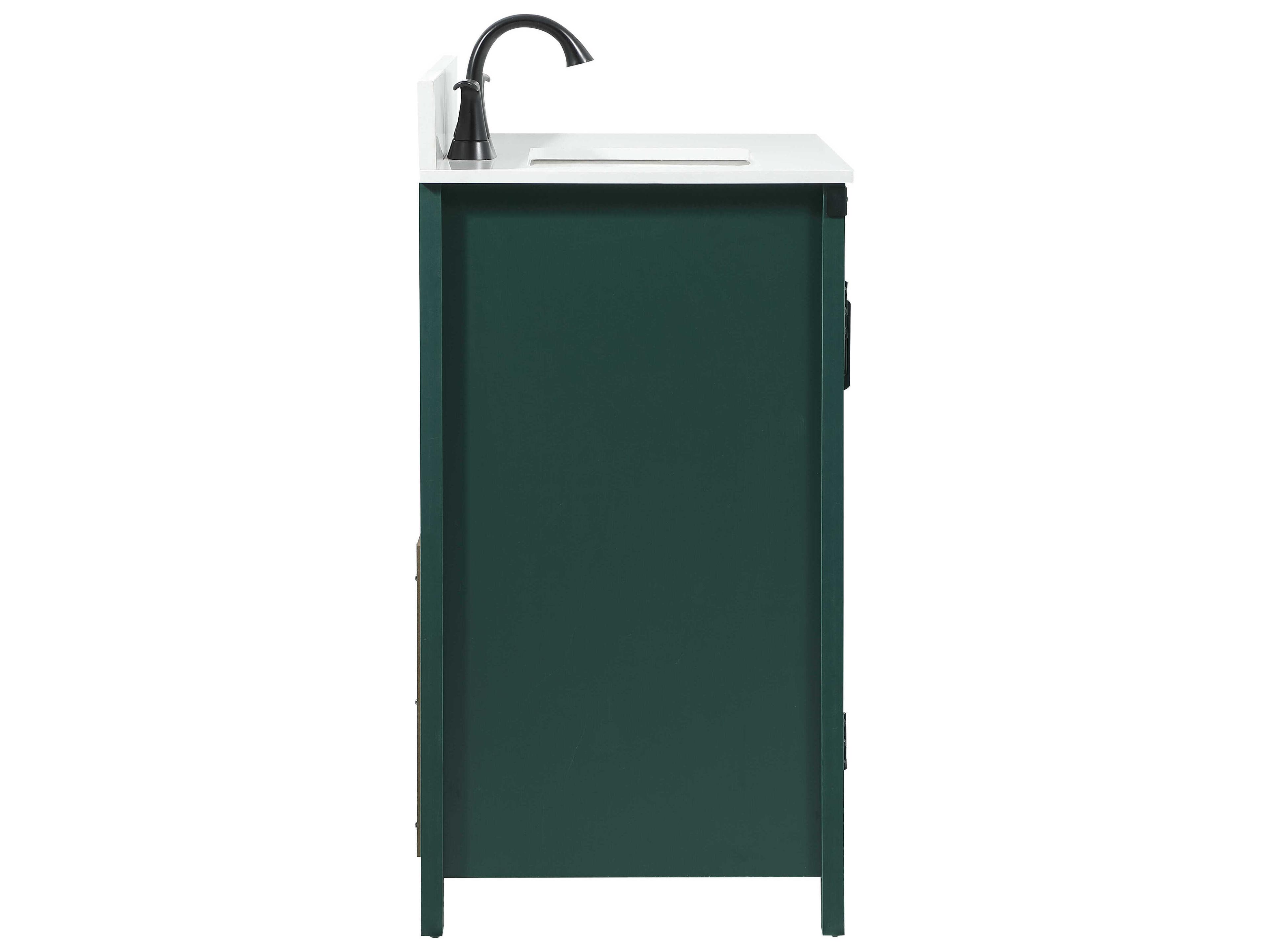 Elegant Lighting Grant Green 32" Vanity with Backsplash