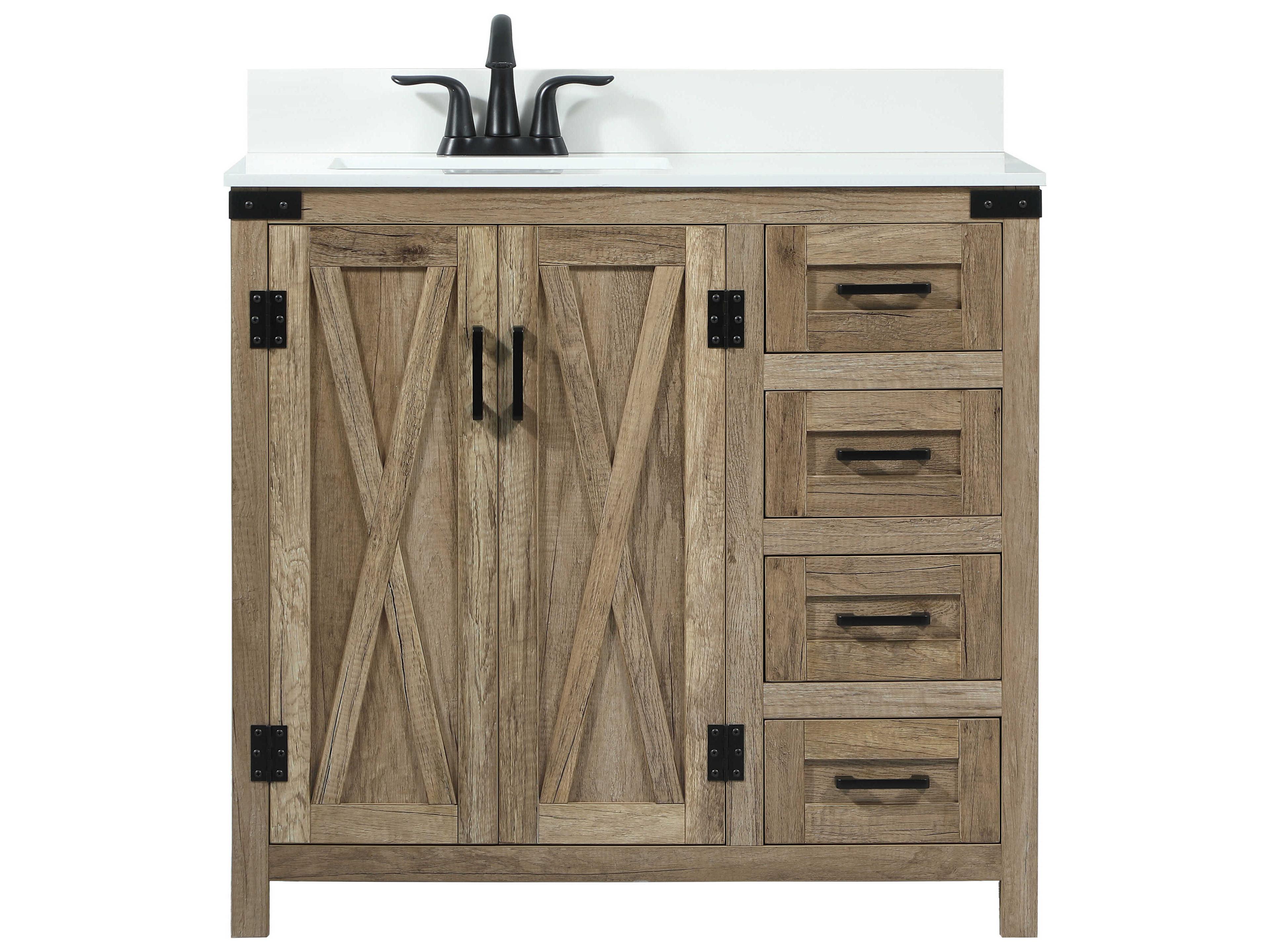 Grant Natural Oak 36" Vanity with Backsplash