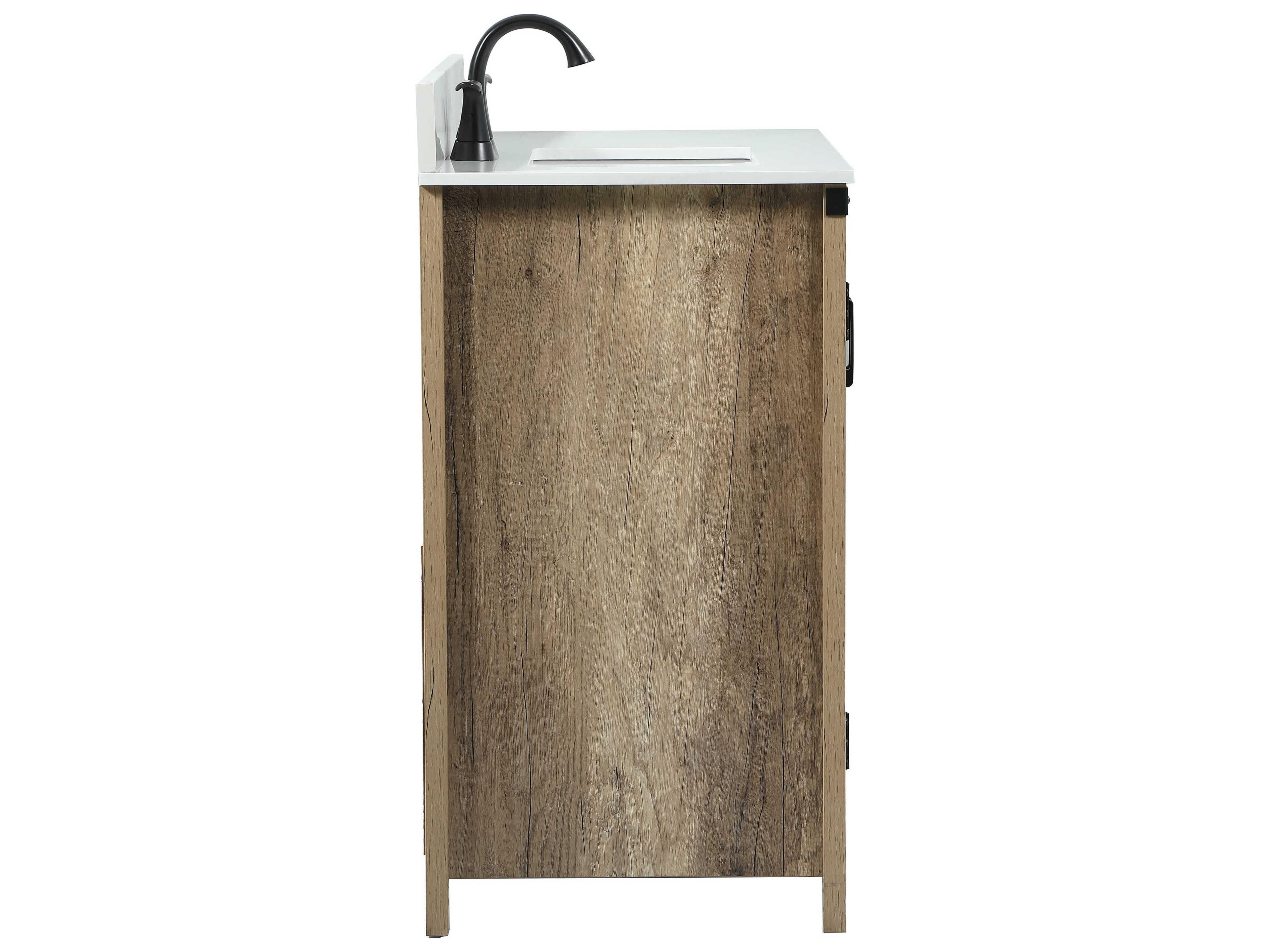 Elegant Lighting Grant Natural Oak 36" Vanity with Backsplash