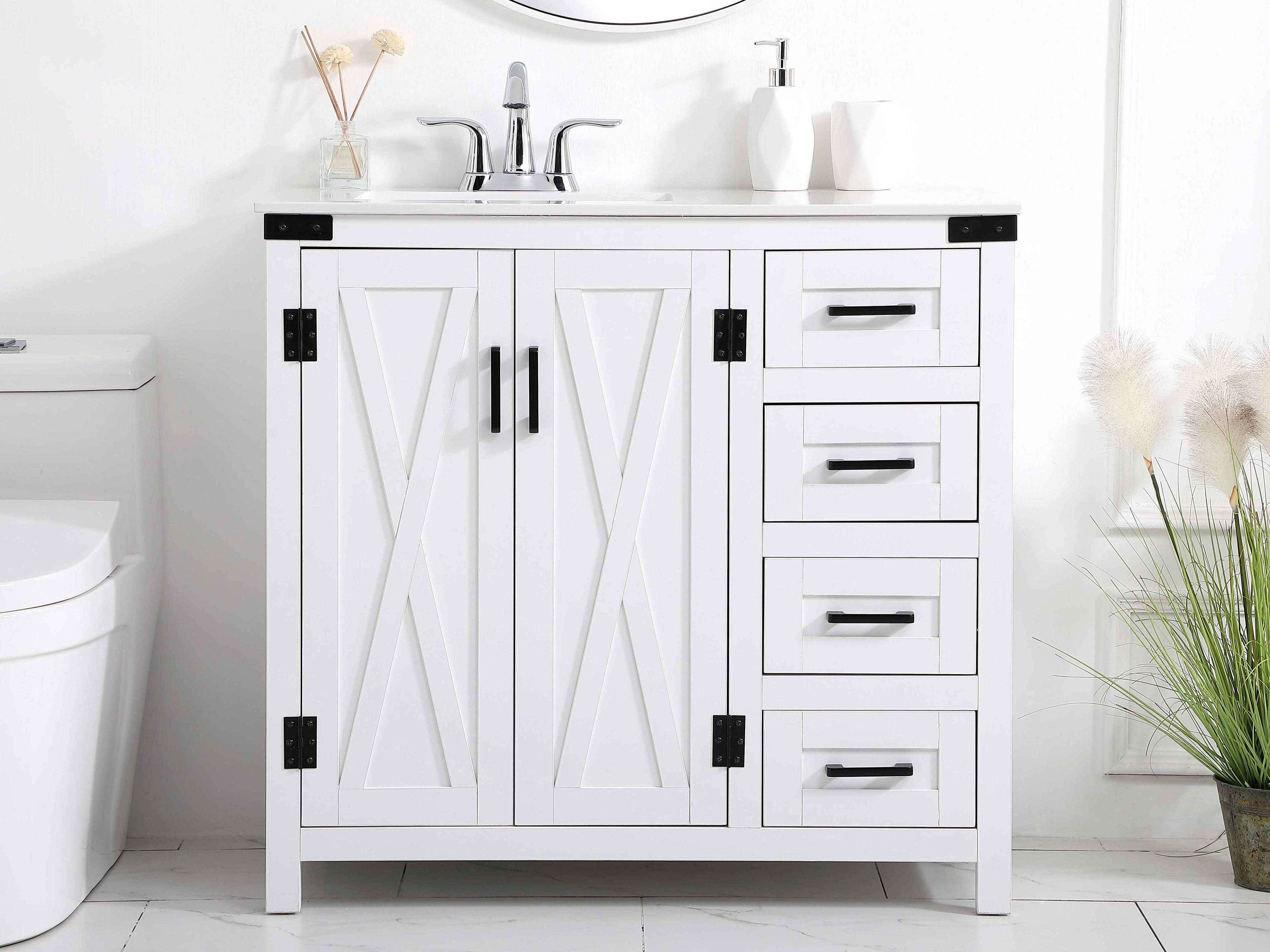 Elegant Lighting Grant White 36" Vanity