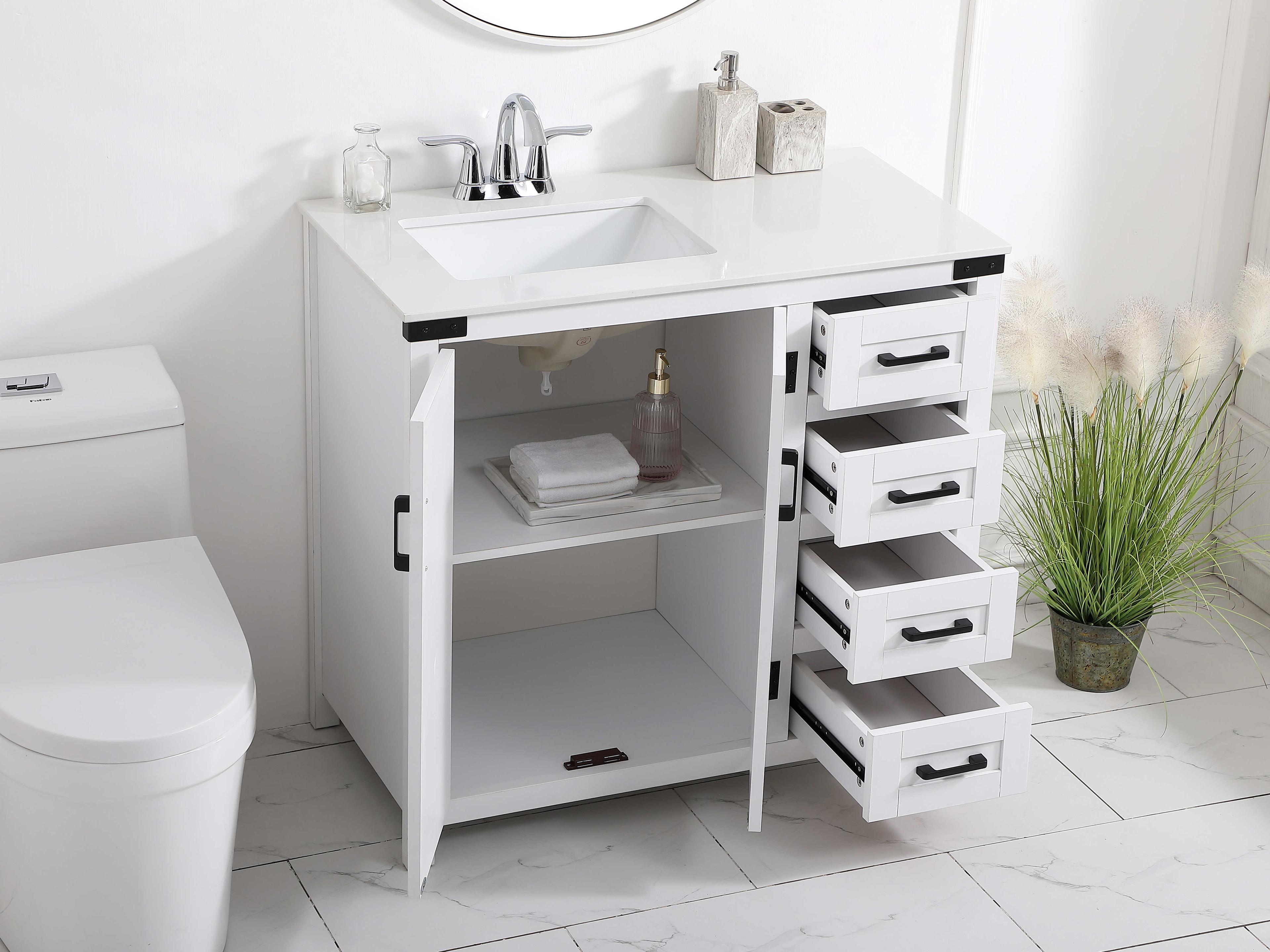 Elegant Lighting Grant White 36" Vanity