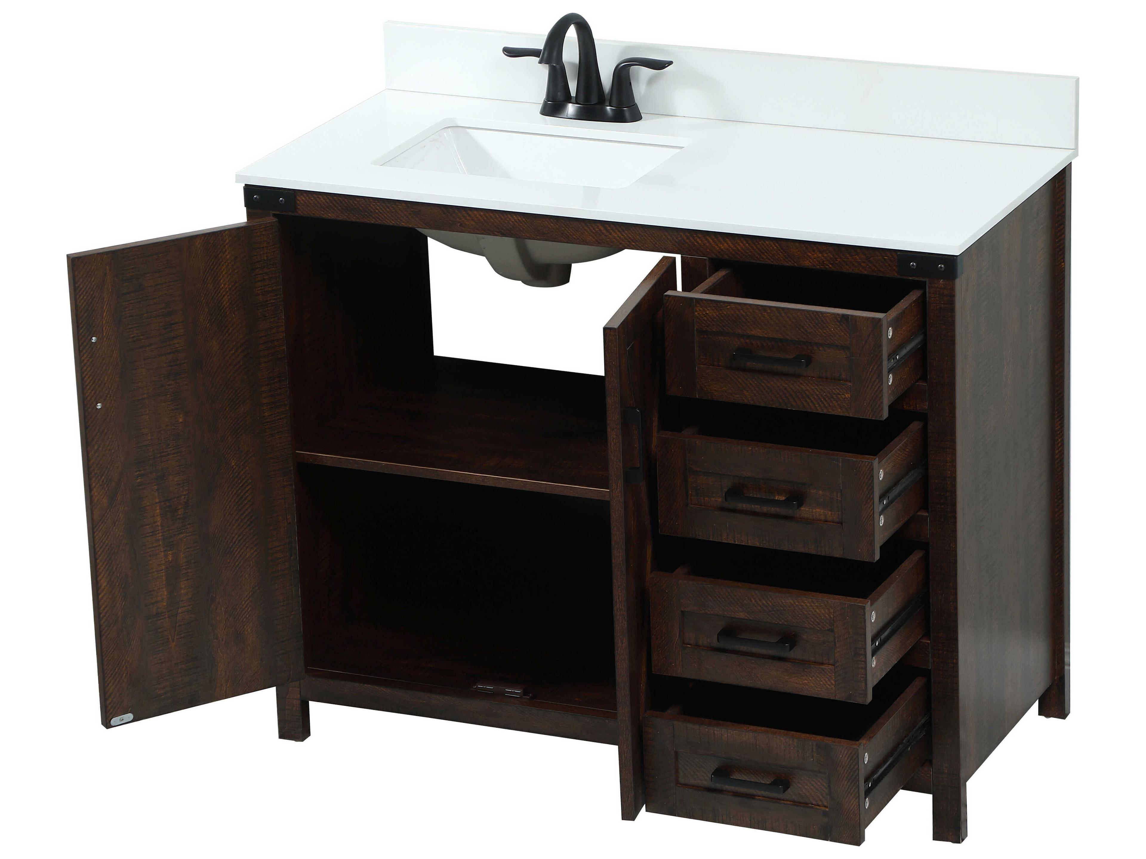 Elegant Lighting Grant Expresso 42" Vanity with Backsplash