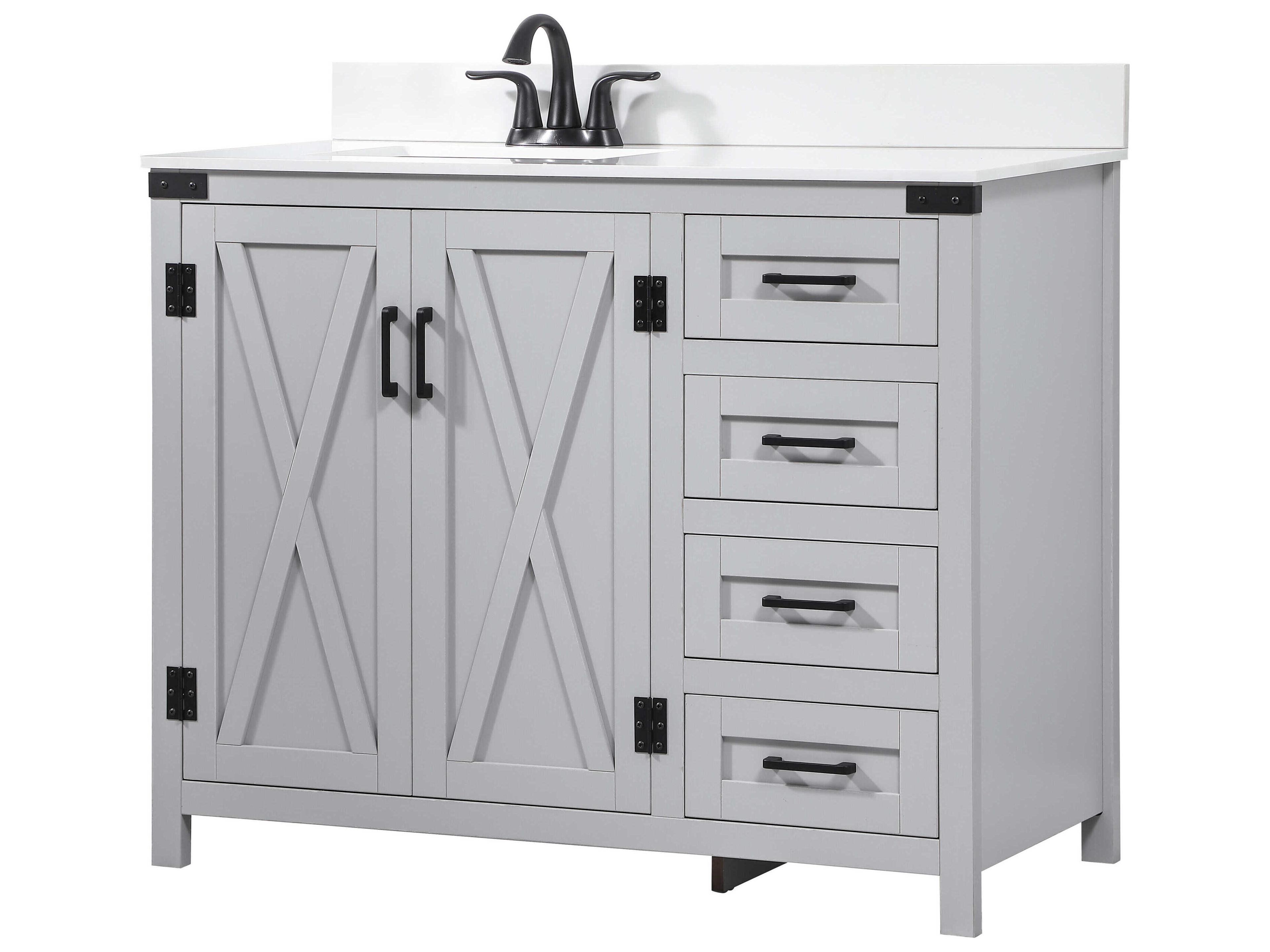 Elegant Lighting Grant Grey 42" Vanity with Backsplash