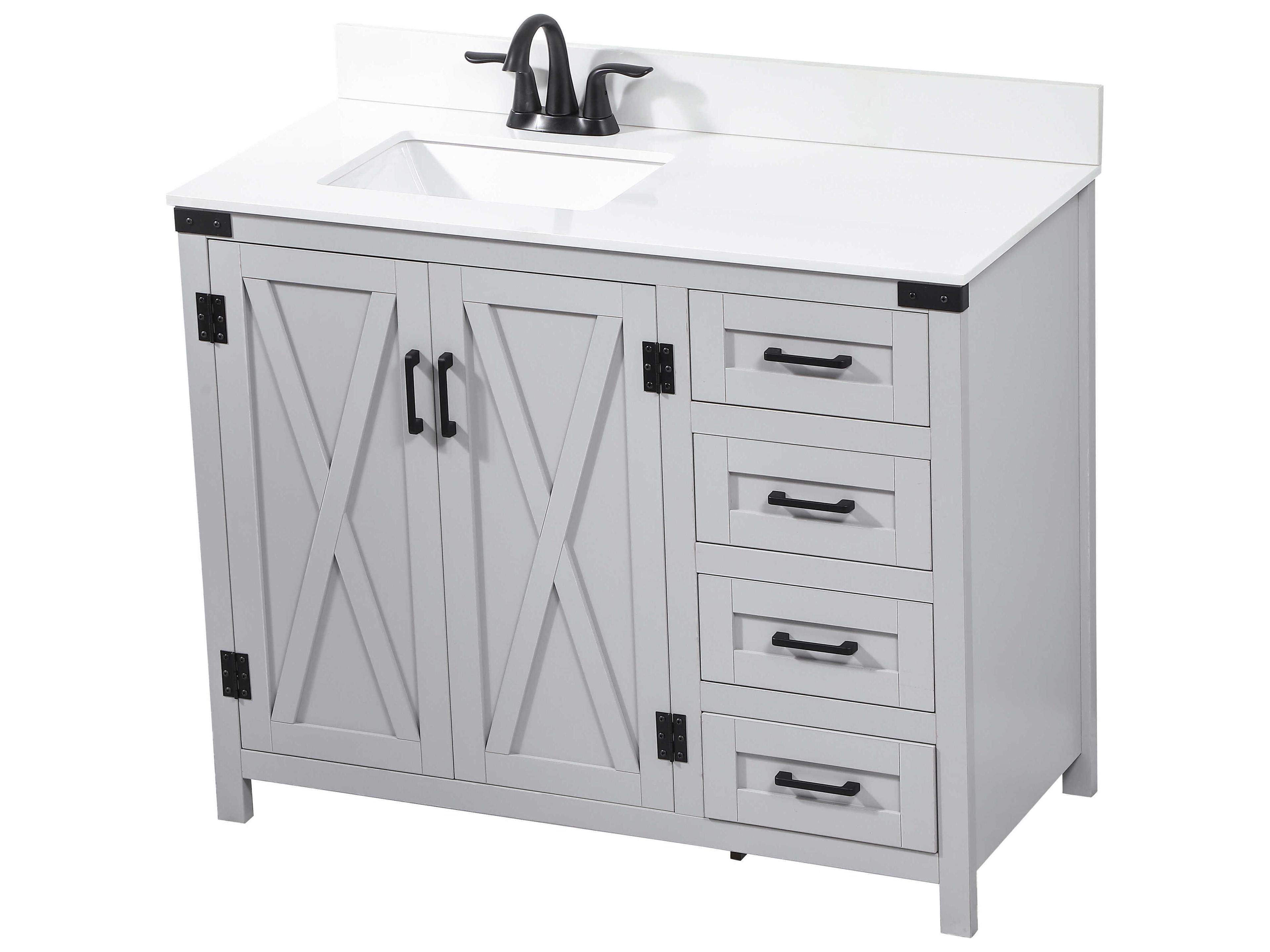 Elegant Lighting Grant Grey 42" Vanity with Backsplash
