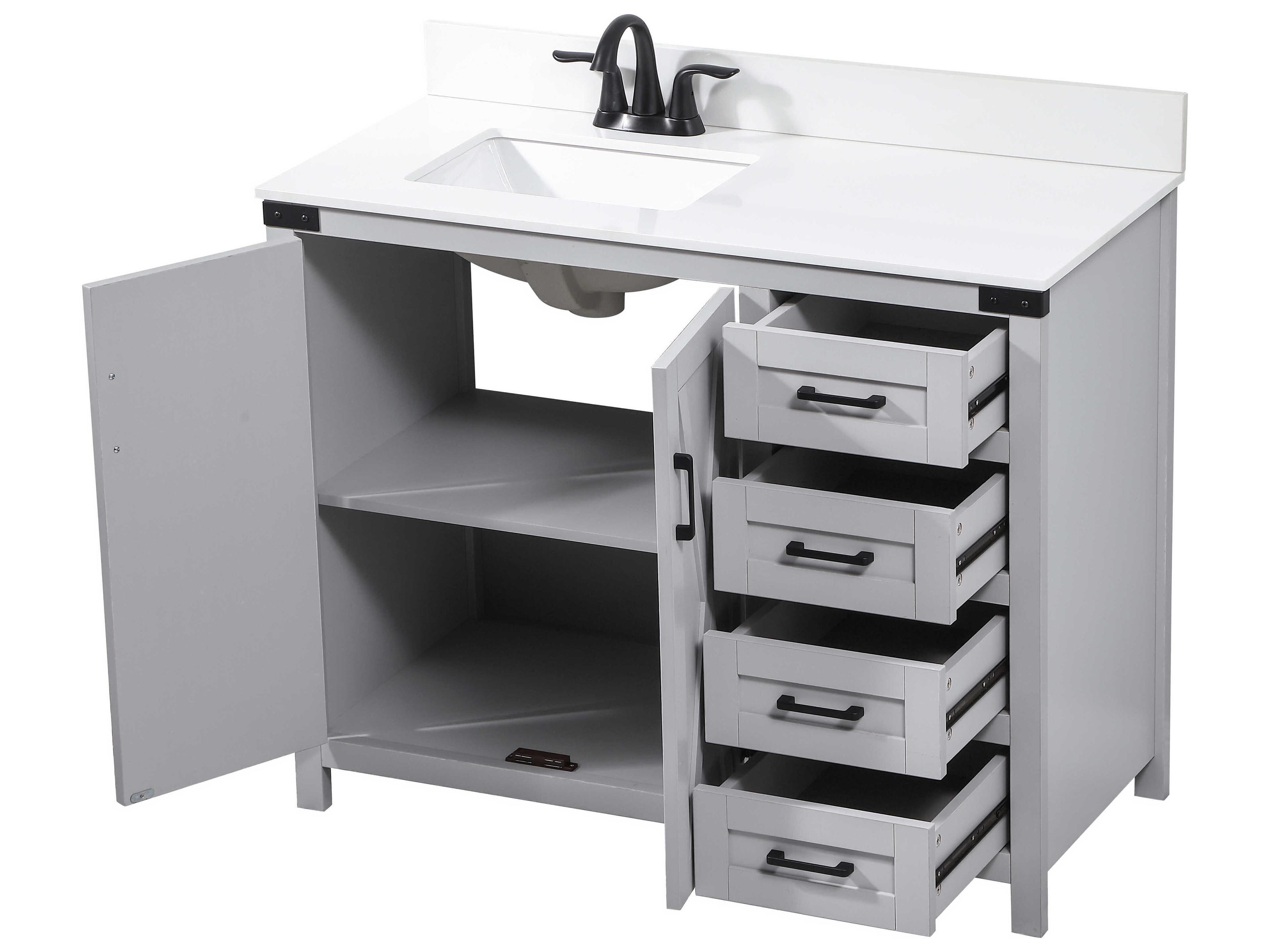 Elegant Lighting Grant Grey 42" Vanity with Backsplash