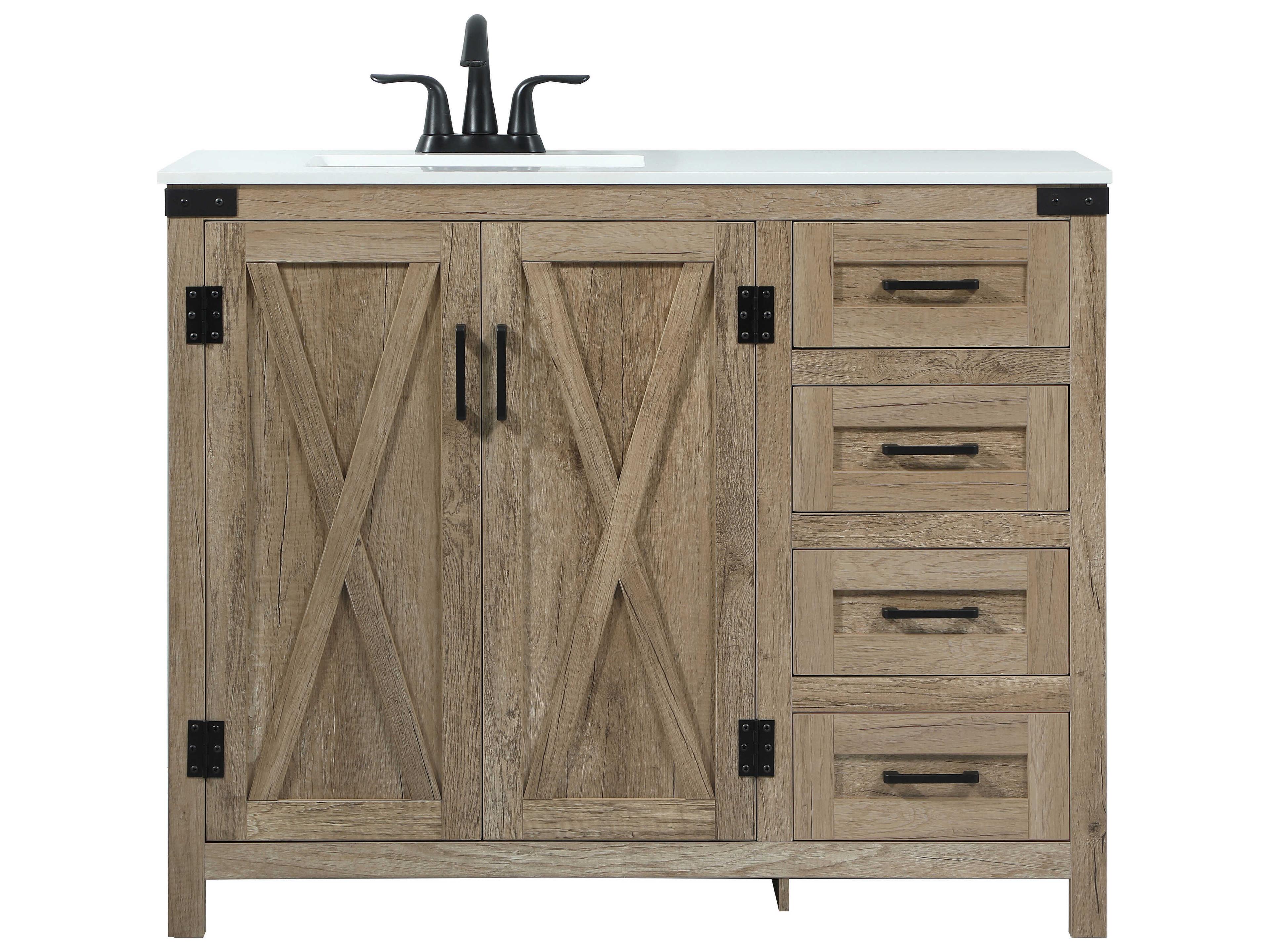 Grant Single Bathroom Vanity in Natural Oak