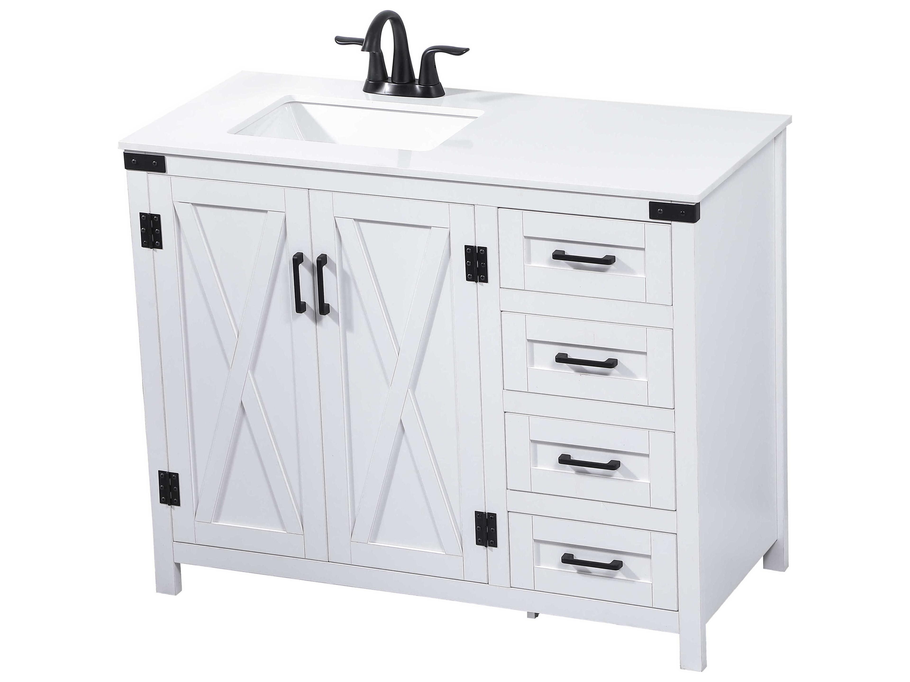 Elegant Lighting Grant White 42" Vanity