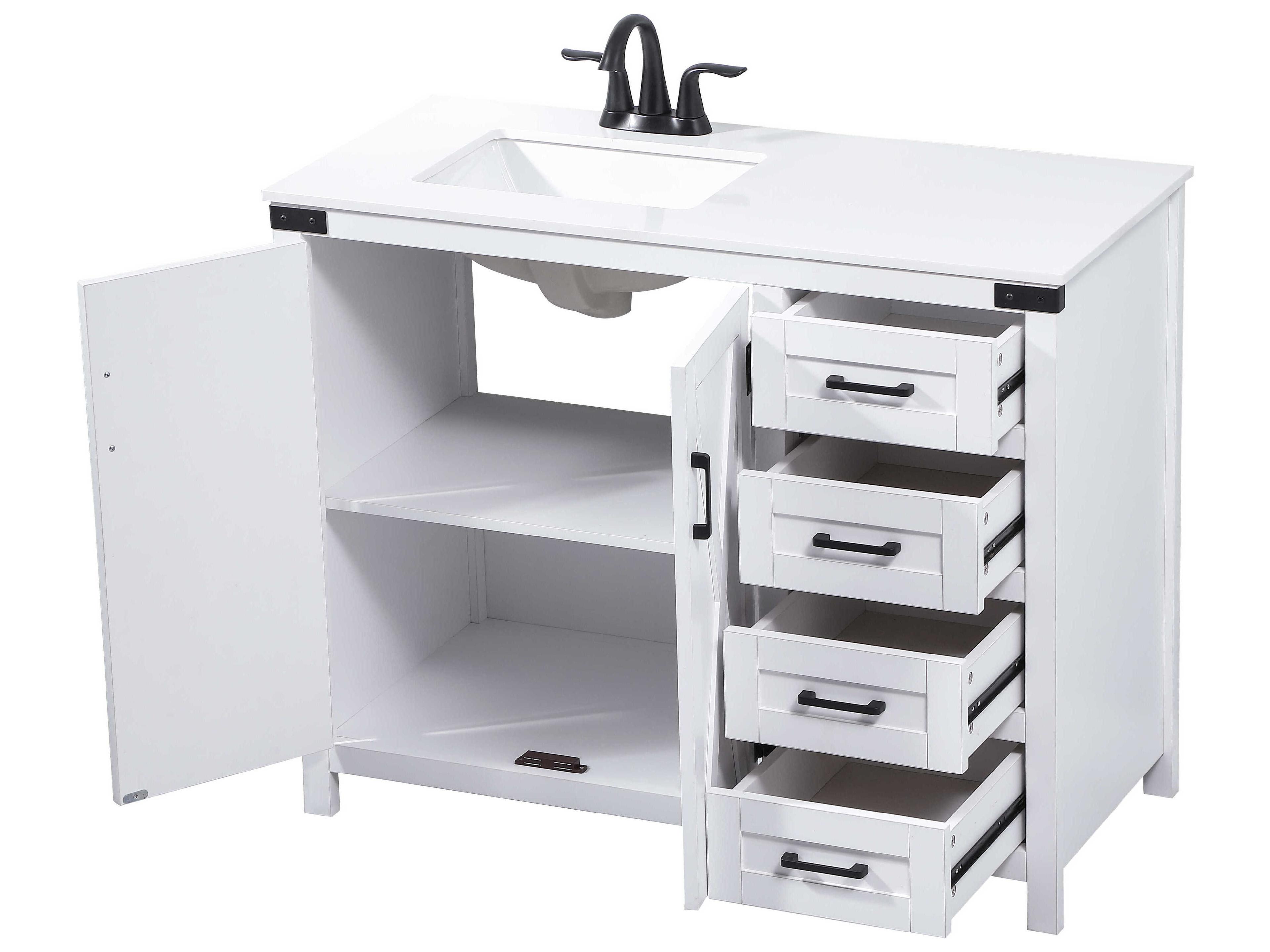 Elegant Lighting Grant White 42" Vanity