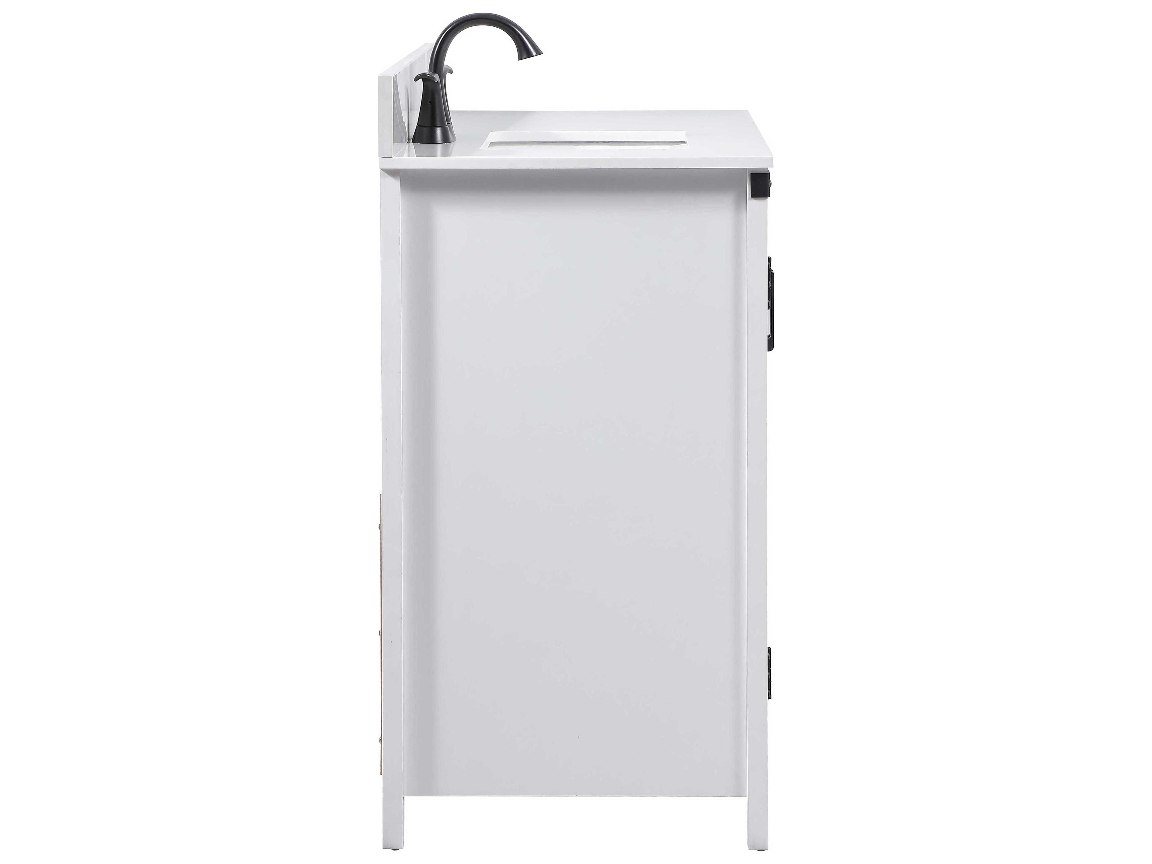 Elegant Lighting Grant White 42" Vanity with Backsplash