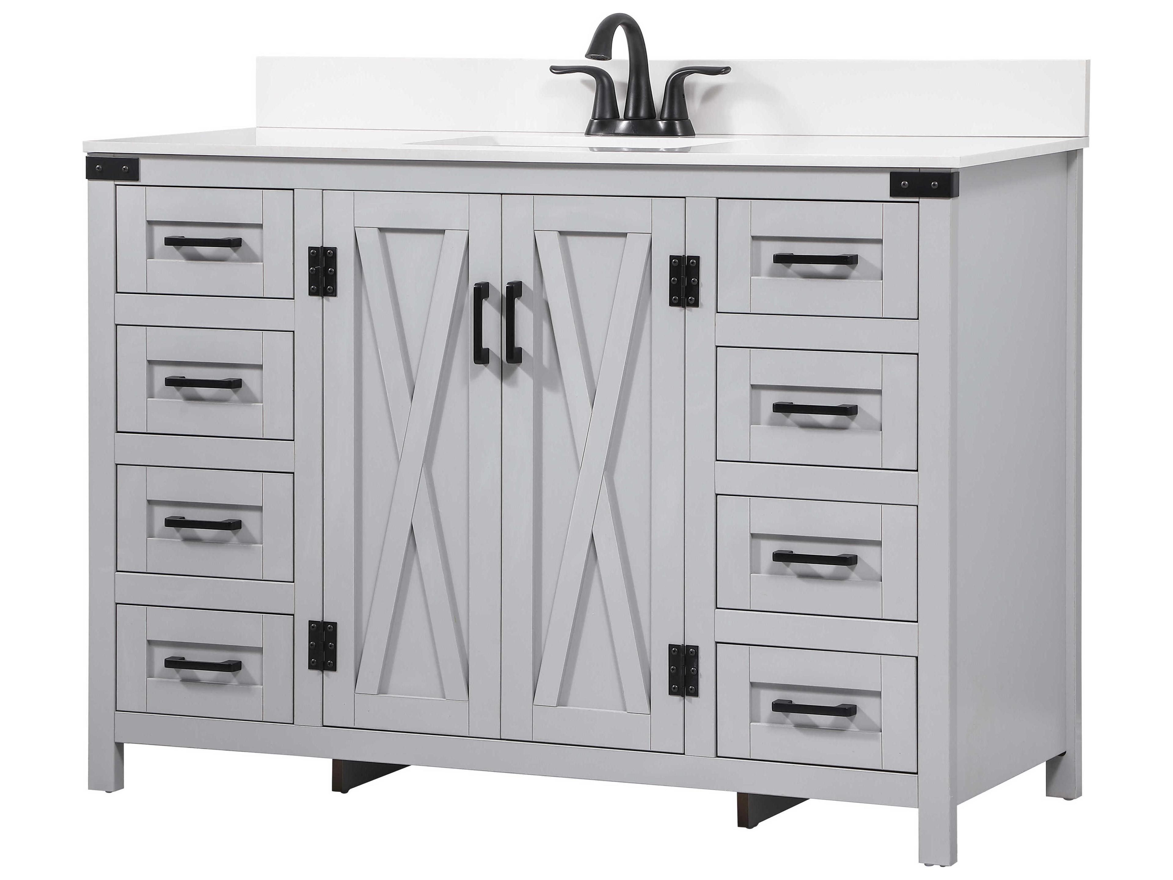 Elegant Lighting Grant Grey 48" Vanity with Backsplash
