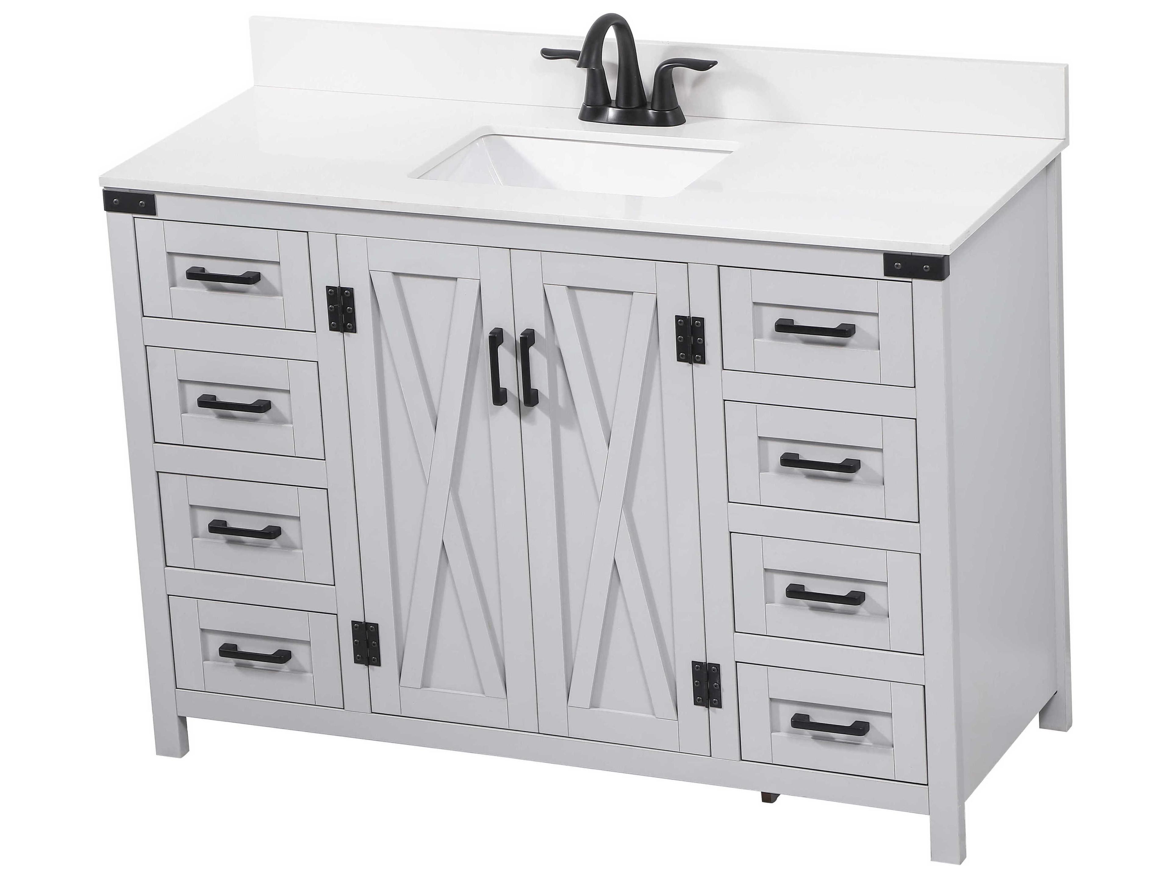 Elegant Lighting Grant Grey 48" Vanity with Backsplash