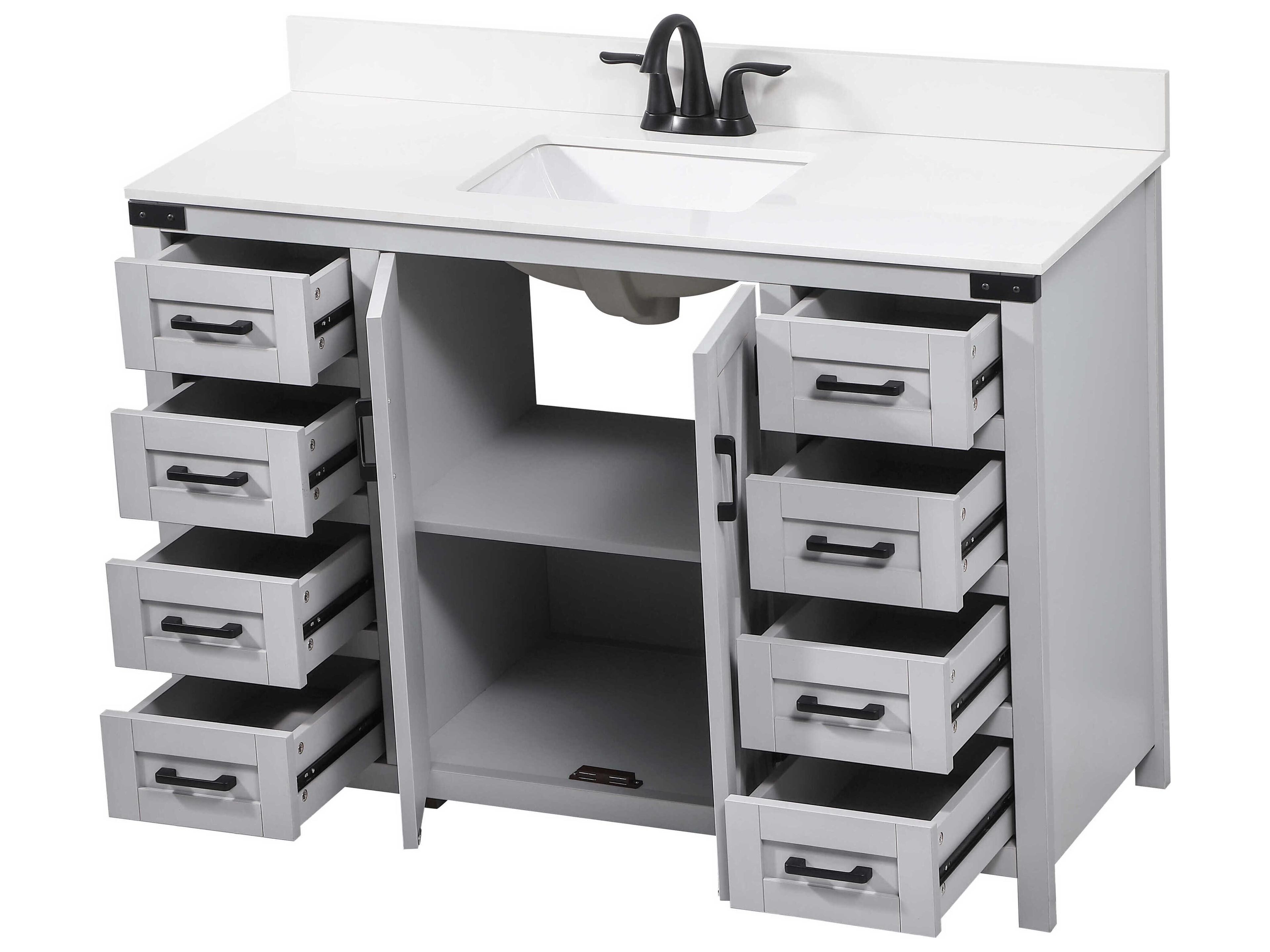 Elegant Lighting Grant Grey 48" Vanity with Backsplash