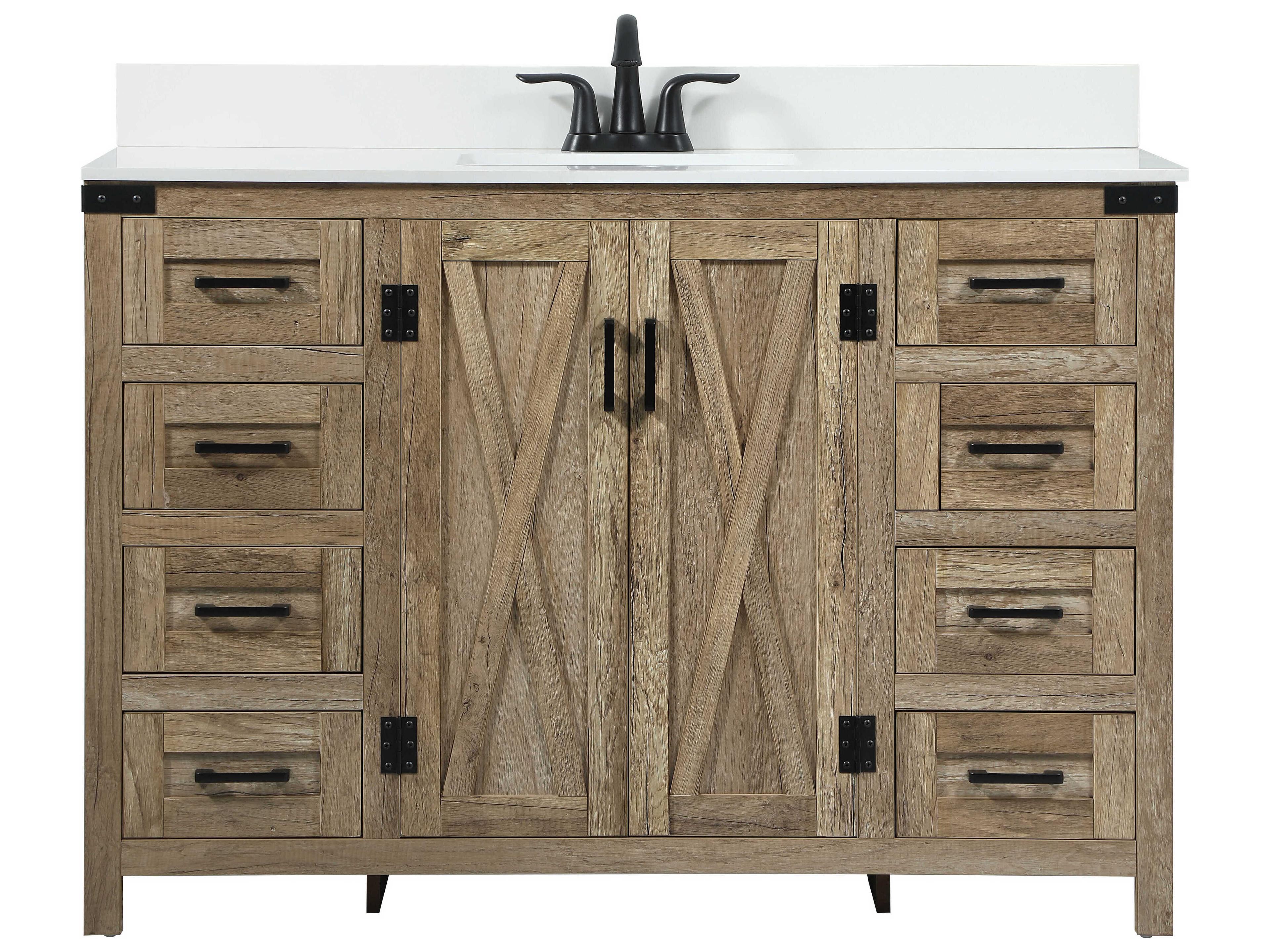Grant Natural Oak 48" Vanity with Backsplash